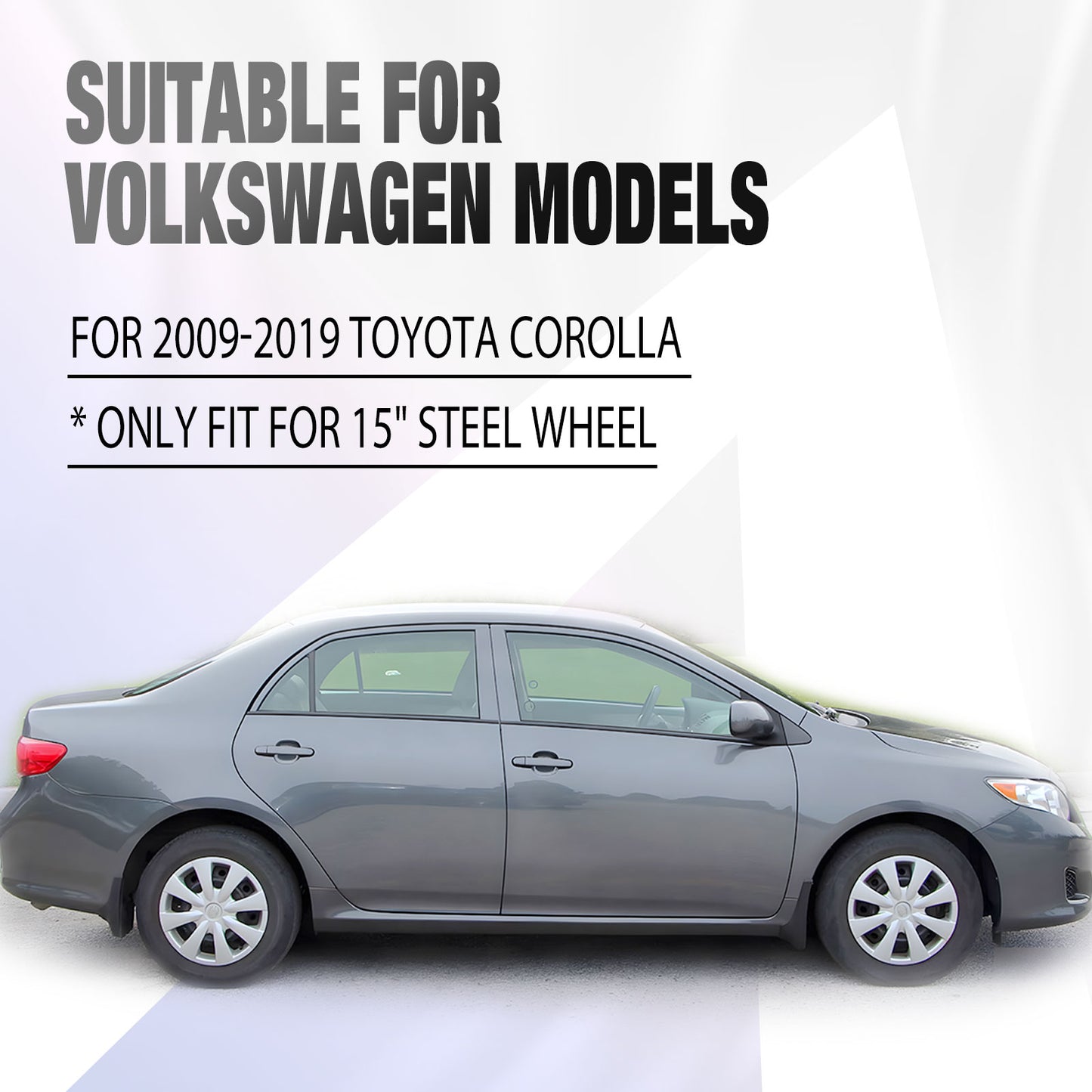 15 Inch Wheel Hubcaps for 2009-2019 TOYOTA Corolla - Matte Black