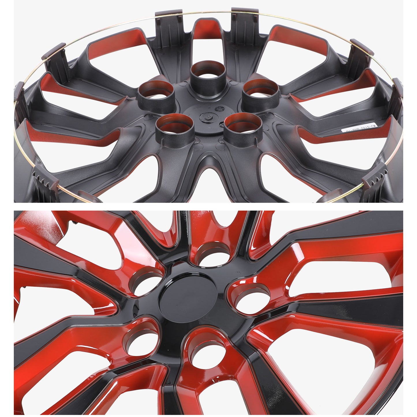 16 Inch Wheel Hubcaps for 2013-2018 Nissan Altima Sedan - Black Lacquer & Red Lacquer