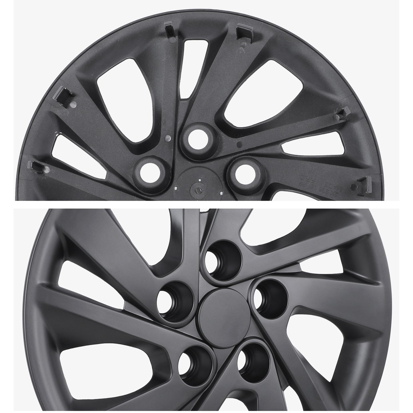 15 Inch Wheel Hubcaps for 2017-2020 Hyundai Elantra Sedan - Matte Black