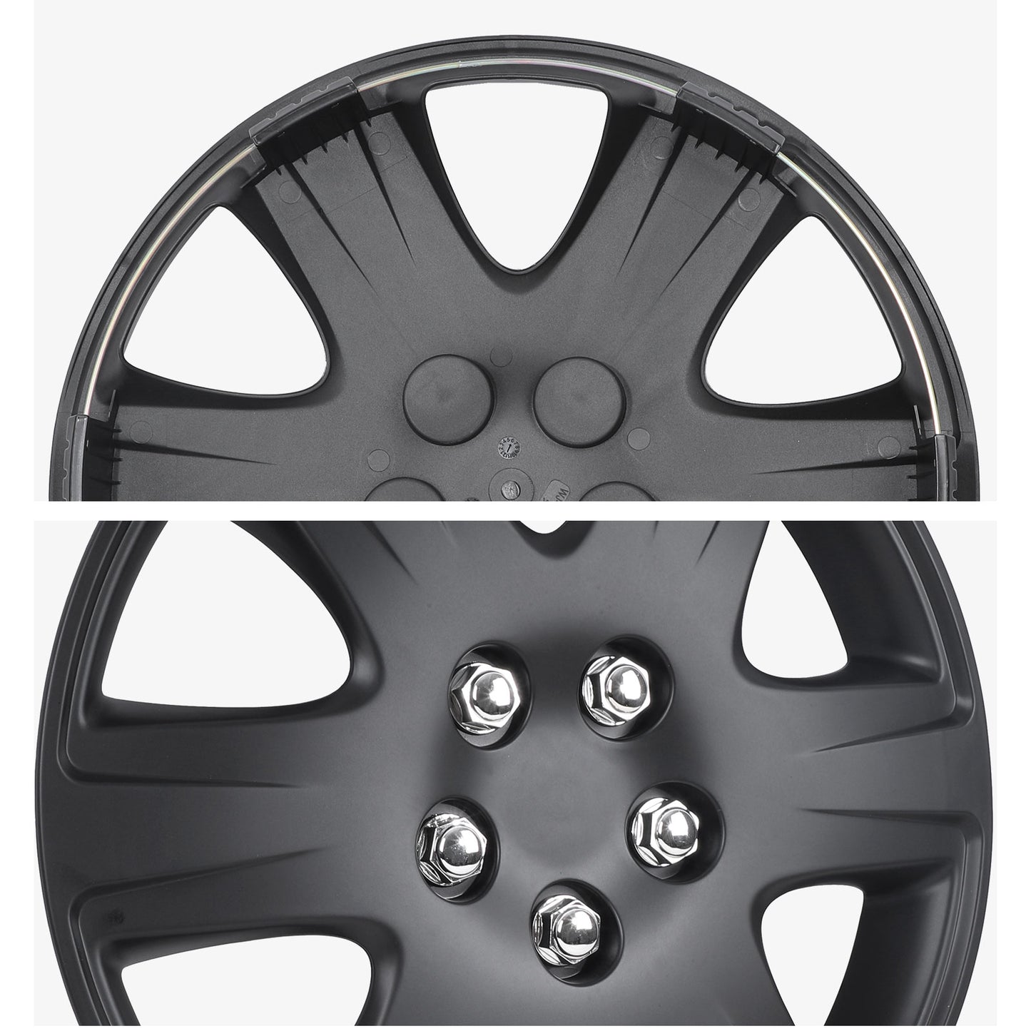 15 Inch Wheel Hubcaps for 2005-2008 TOYOTA Corolla w/decorative screws - Matte Black