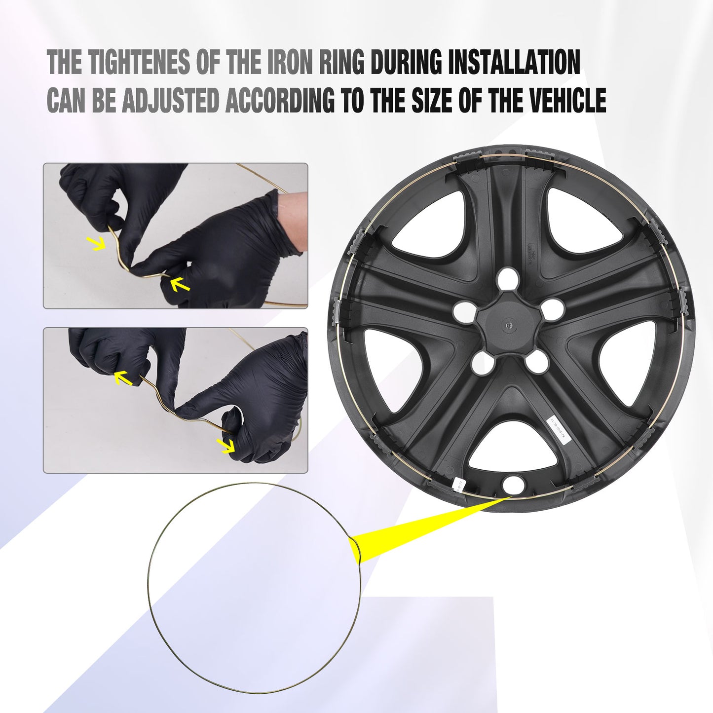 17 Inch Wheel Hubcaps for 2013-2018 TOYOTA RAV4 - Black Lacquer