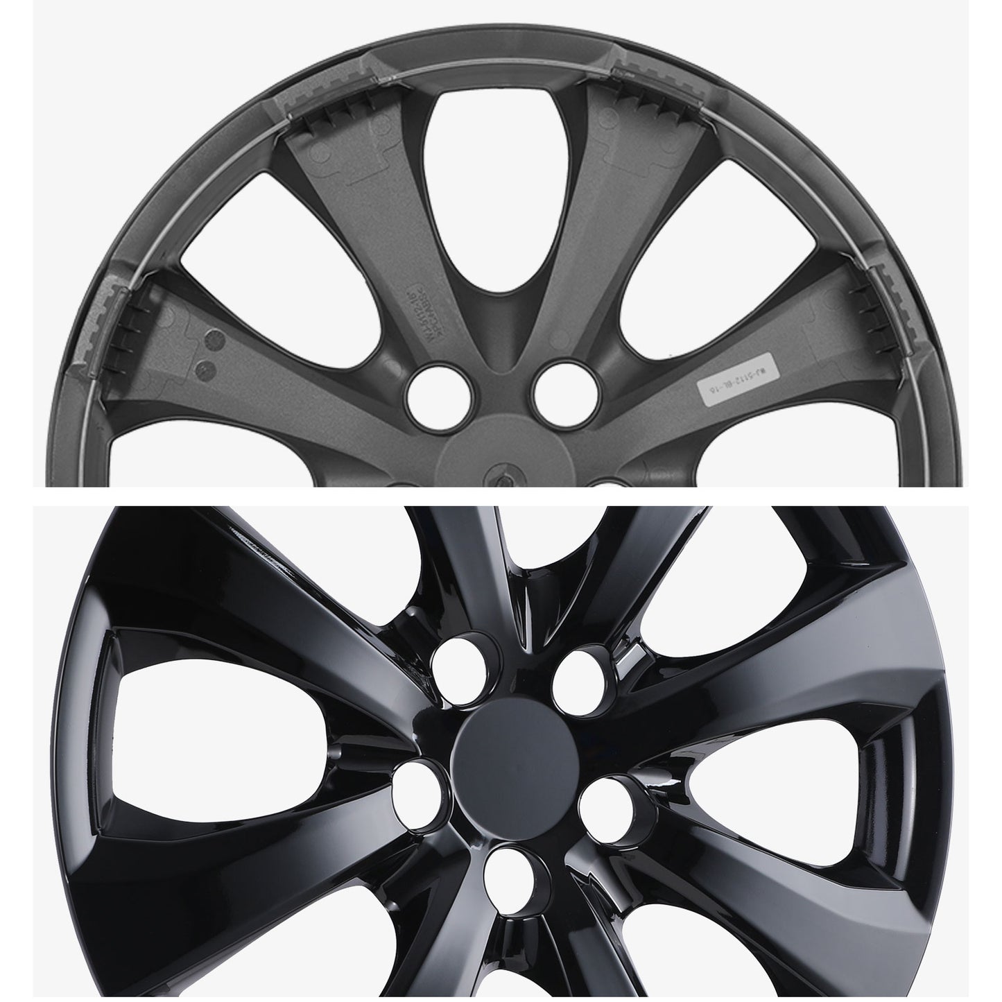 16 Inch Wheel Hubcaps for 2014-2026 TOYOTA Corolla and 2009-2014 TOYOTA Matrix - Black Lacquer