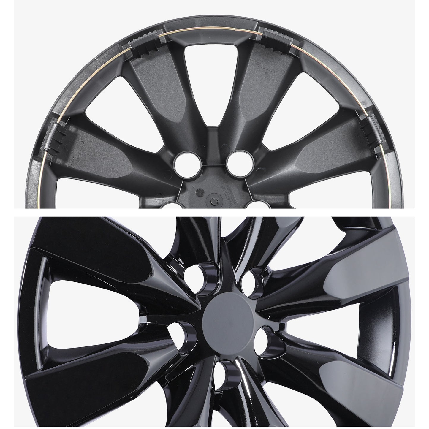 16 Inch Wheel Hubcaps for 2009-2019 TOYOTA Corolla and 2009-2014 TOYOTA Matrix - Black Lacquer