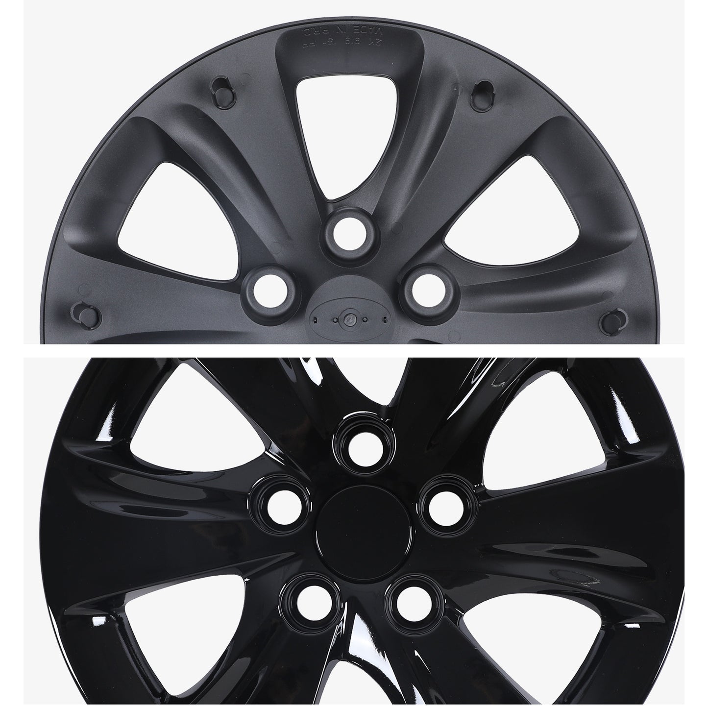 15 Inch Wheel Hubcaps for 2011-2016 Hyundai Elantra Sedan - Black Lacquer
