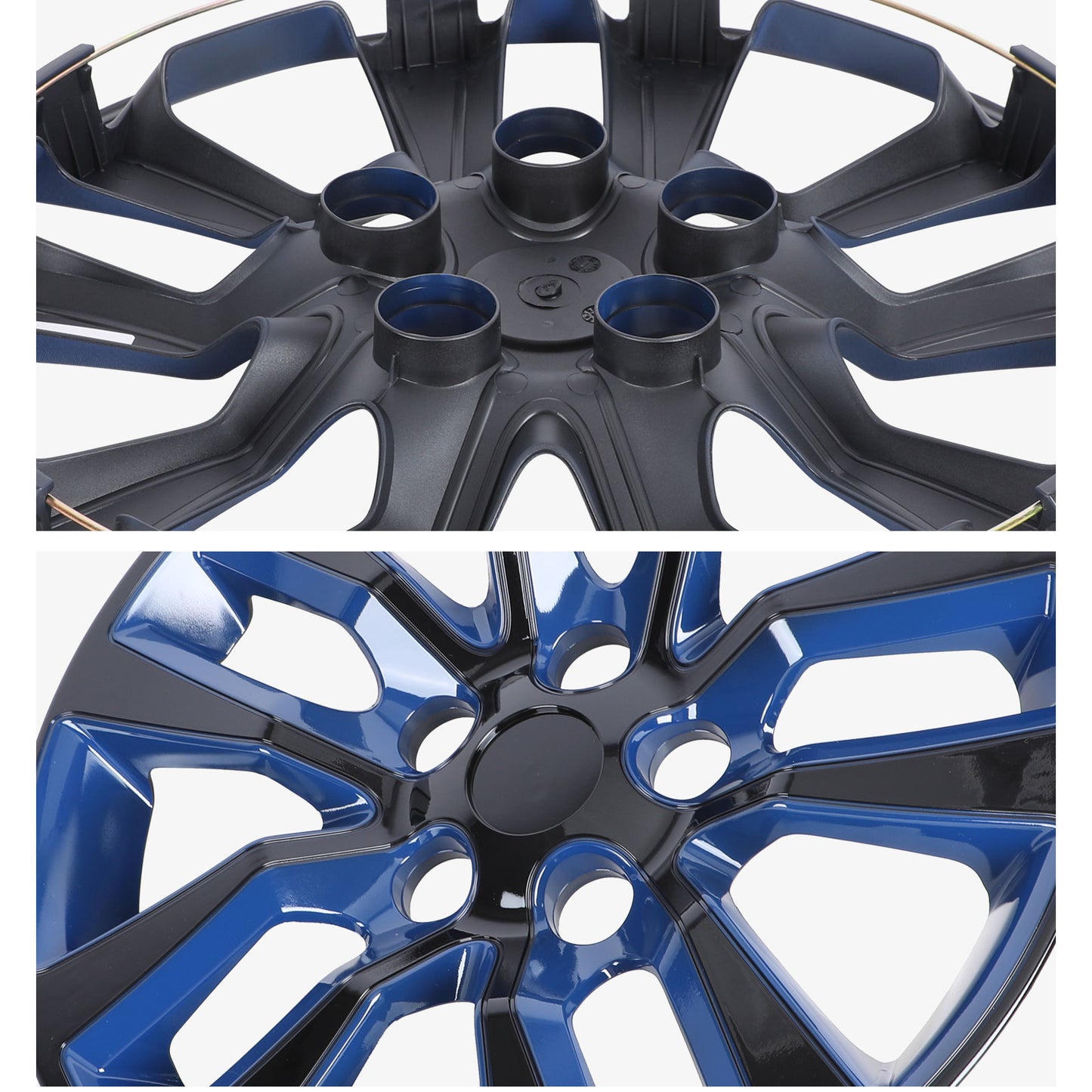 16 Inch Wheel Hubcaps for 2013-2018 Nissan Altima Sedan - Black Lacquer & Blue Lacquer