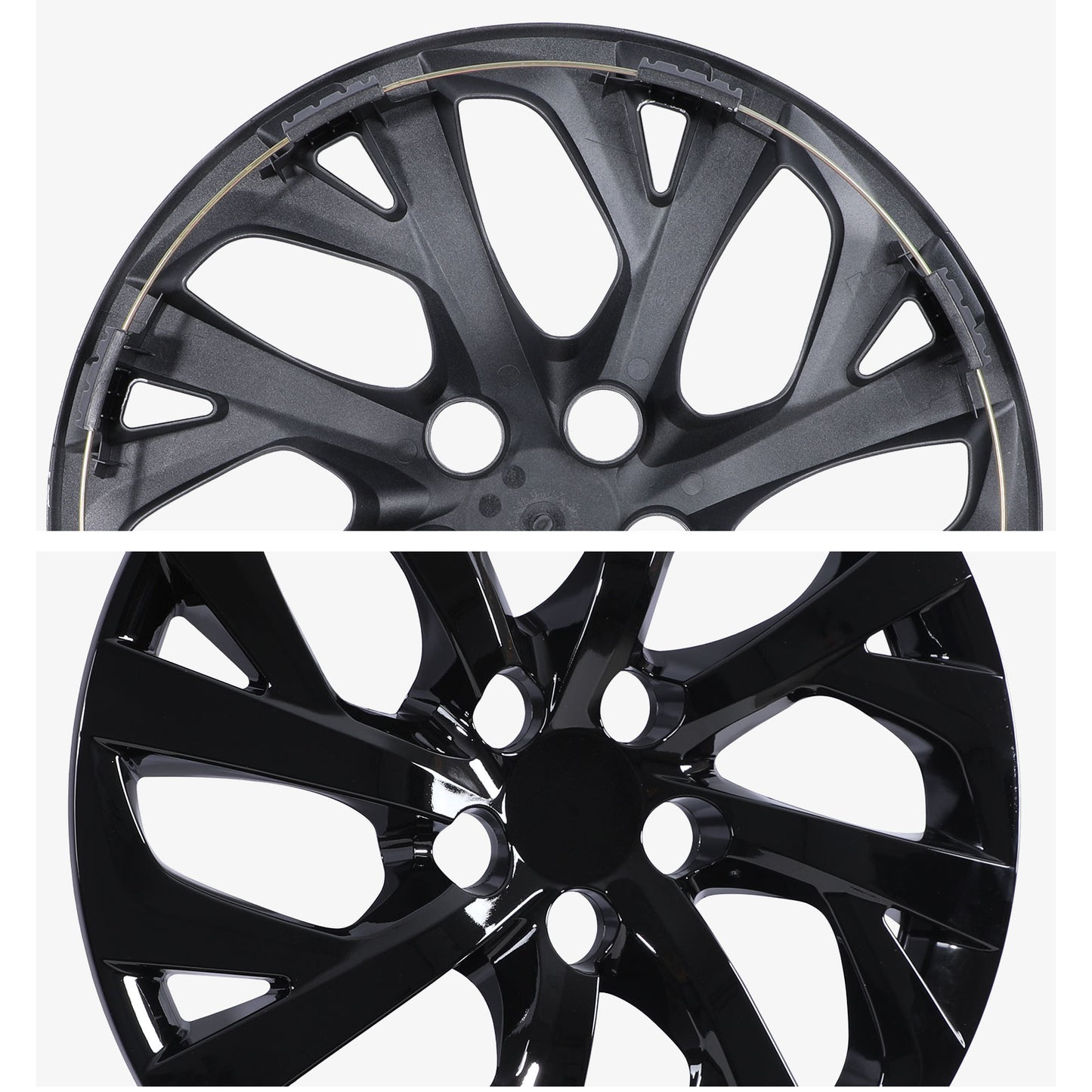 16 Inch Wheel Hubcaps for 2009-2026 TOYOTA Corolla and 2009-2014 TOYOTA Matrix - Black Lacquer
