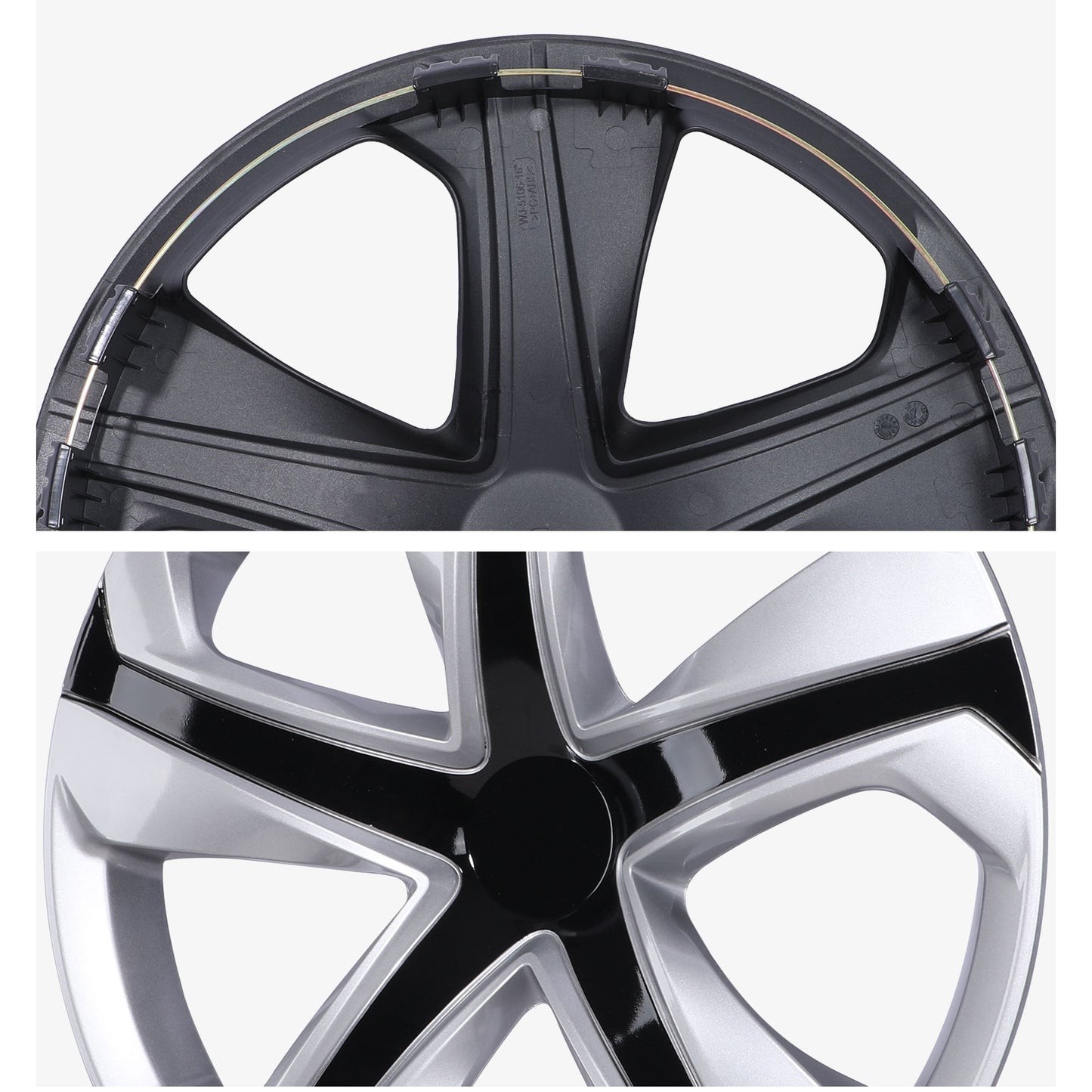 16 Inch Wheel Hubcaps for 2016-2026 Honda Civic Sedan - Silver Lacquer & Black Lacquer
