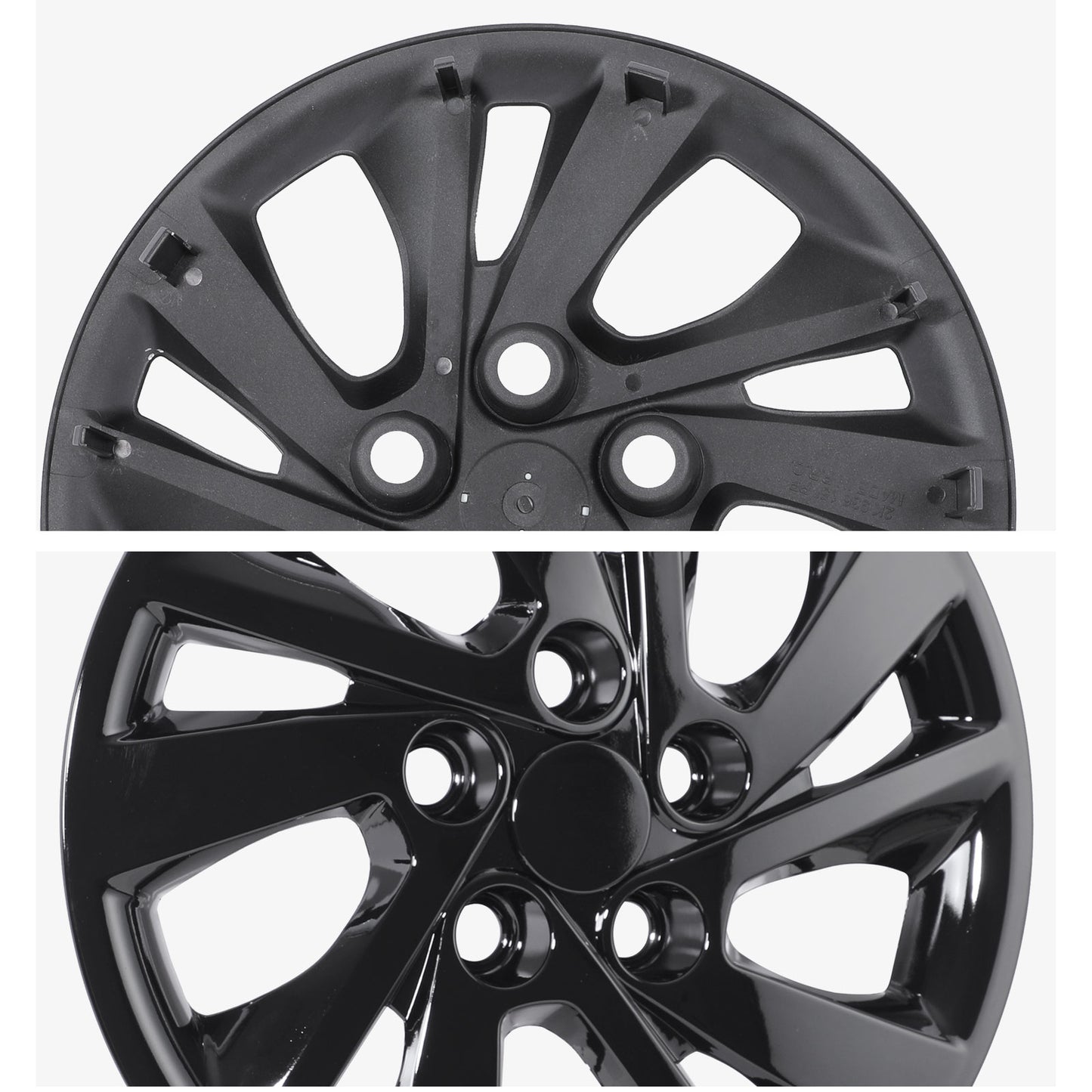 15 Inch Wheel Hubcaps for 2017-2020 Hyundai Elantra Sedan - Black Lacquer