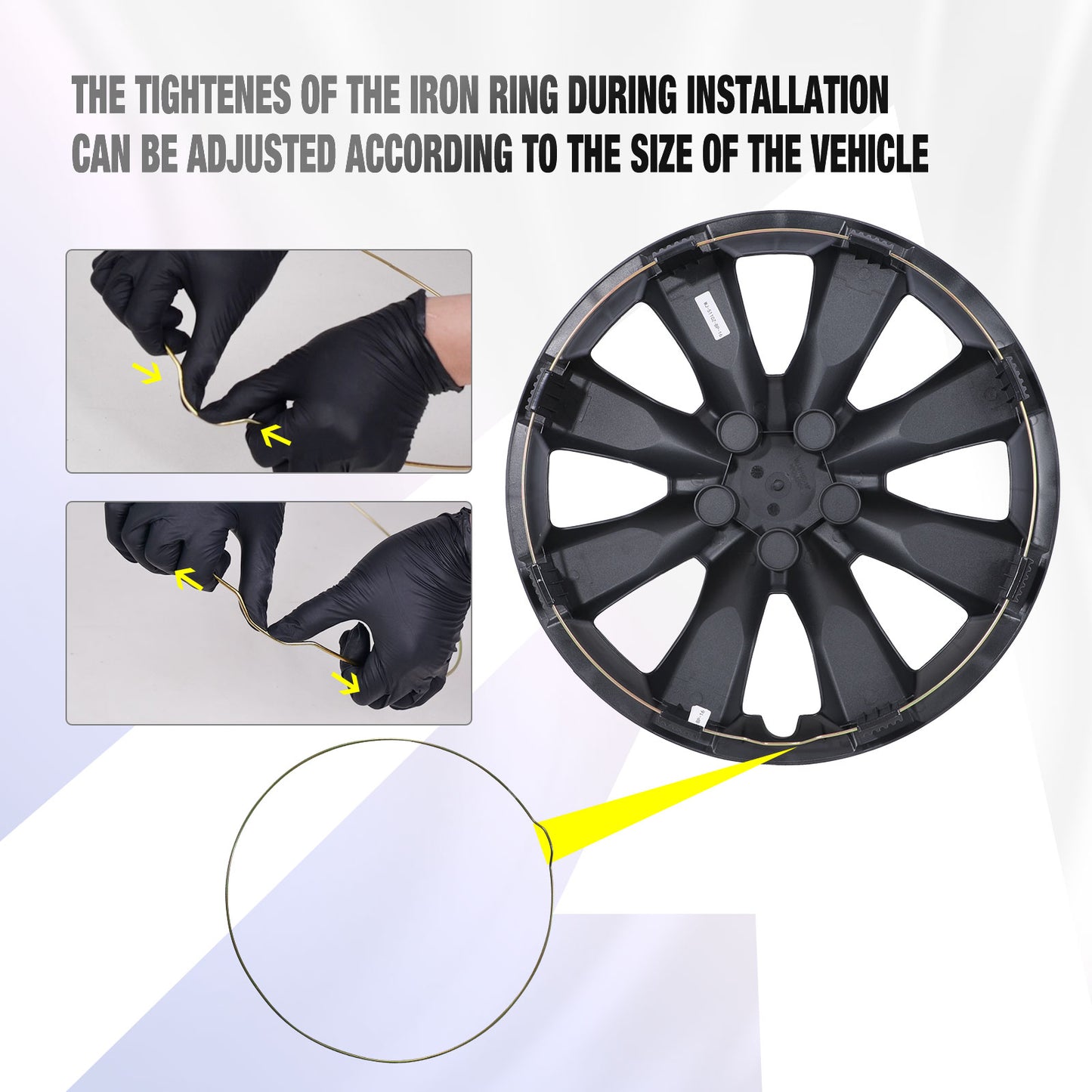 16 Inch Wheel Hubcaps for 2009-2019 TOYOTA Corolla and 2009-2014 TOYOTA Matrix w/decorative screws - Matte Black