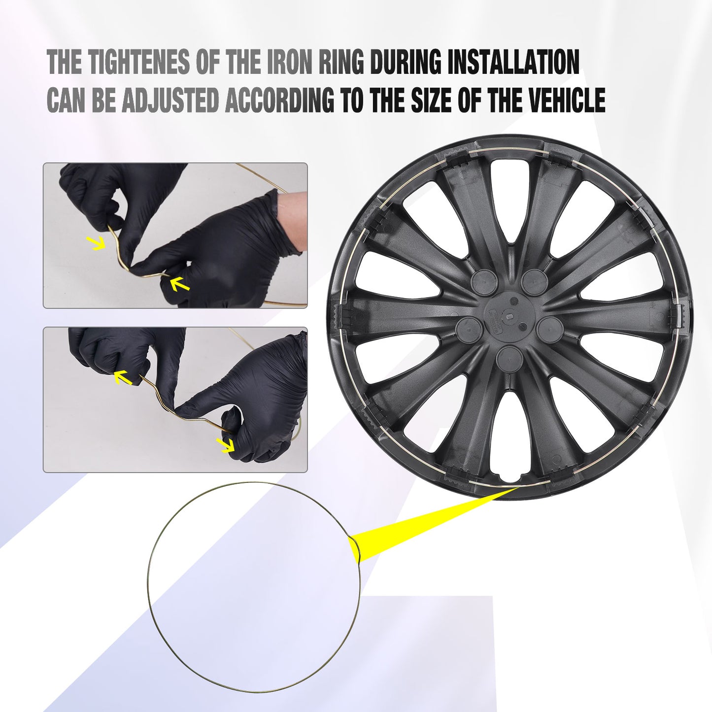 16 Inch Wheel Hubcaps for 2009-2026 TOYOTA Corolla and 2009-2014 TOYOTA Matrix w/decorative screws - Matte Black