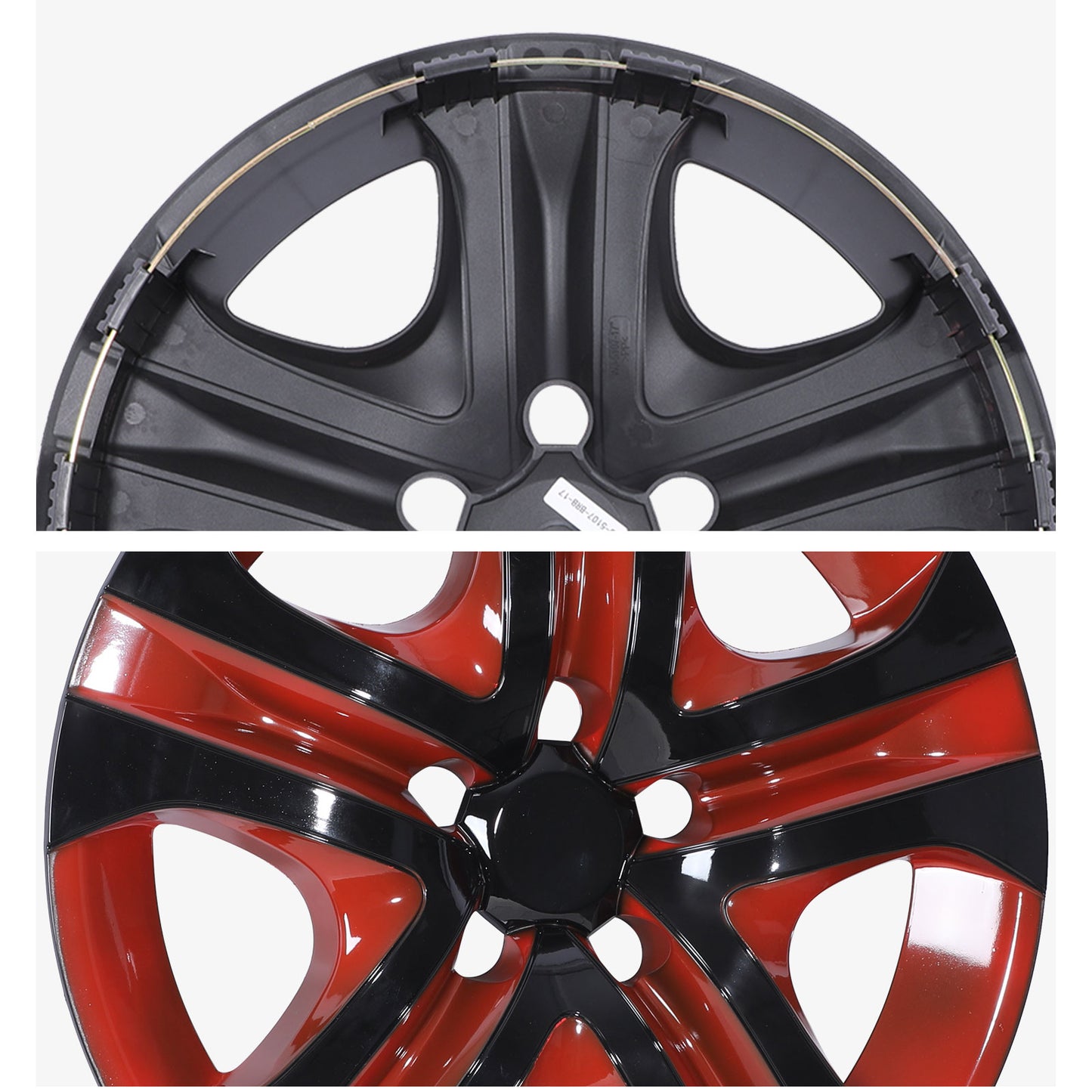 17 Inch Wheel Hubcaps for 2013-2018 TOYOTA RAV4 - Black Lacquer& Red Lacquer