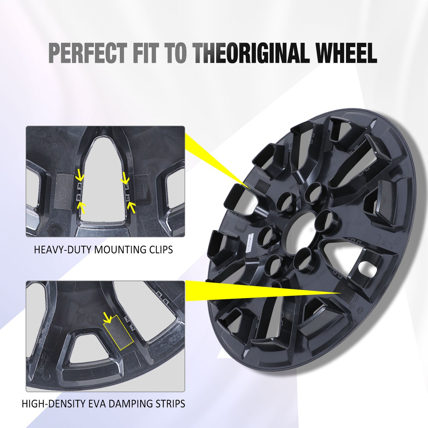 17 Inch Wheel Skins for 2024-2026 Toyota Tacoma - Black Lacquer