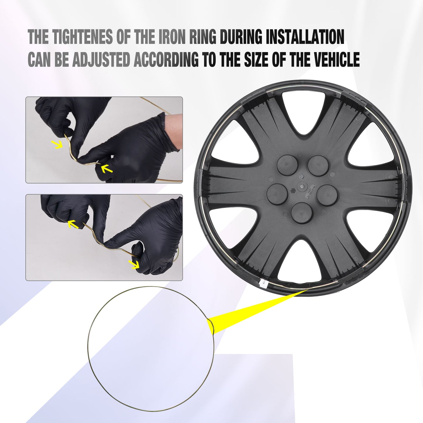 15 Inch Wheel Hubcaps for 2005-2008 TOYOTA Corolla w/decorative screws - Matte Black