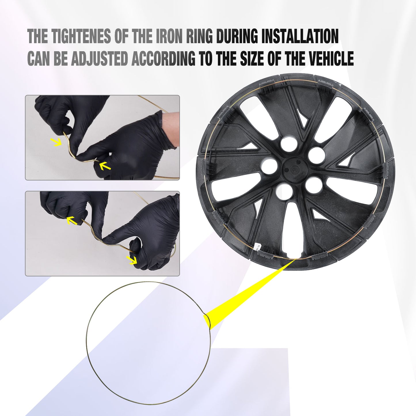 16 Inch Wheel Hubcaps for 2019-2025 Nissan Altima - Black Lacquer & White Lacquer