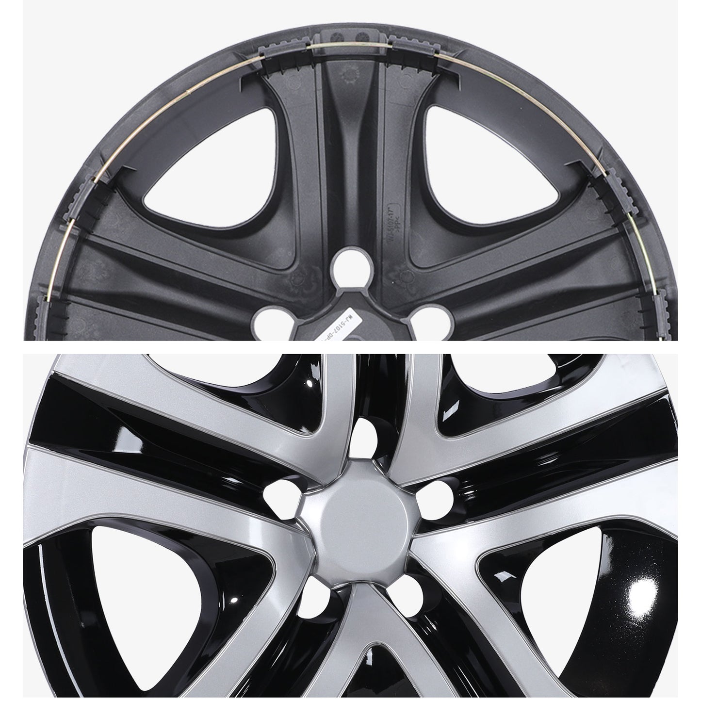 17 Inch Wheel Hubcaps for 2013-2018 TOYOTA RAV4 - Silver Lacquer & Black Lacquer