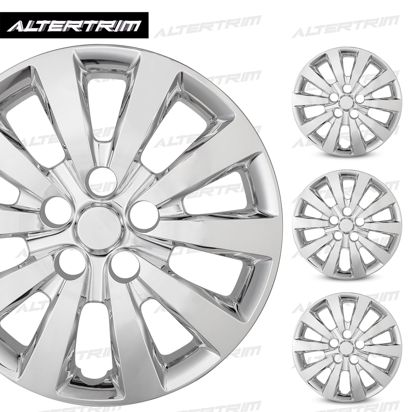 16 Inch Wheel Hubcaps for 2011-2017 Nissan Leaf/ 2013-2019 Nissan Sentra - Chrome