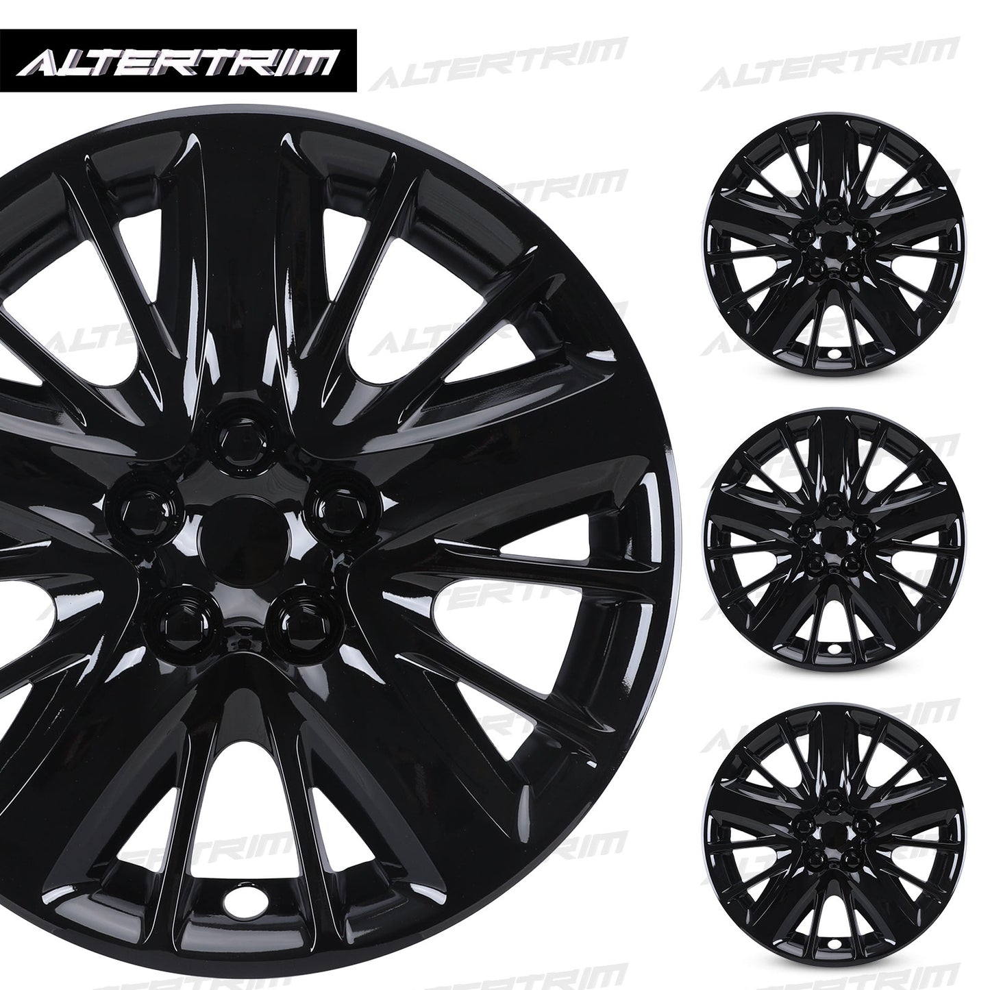 18 Inch Wheel Hubcaps for 2014-2020 Chevy Impala - Black Lacquer