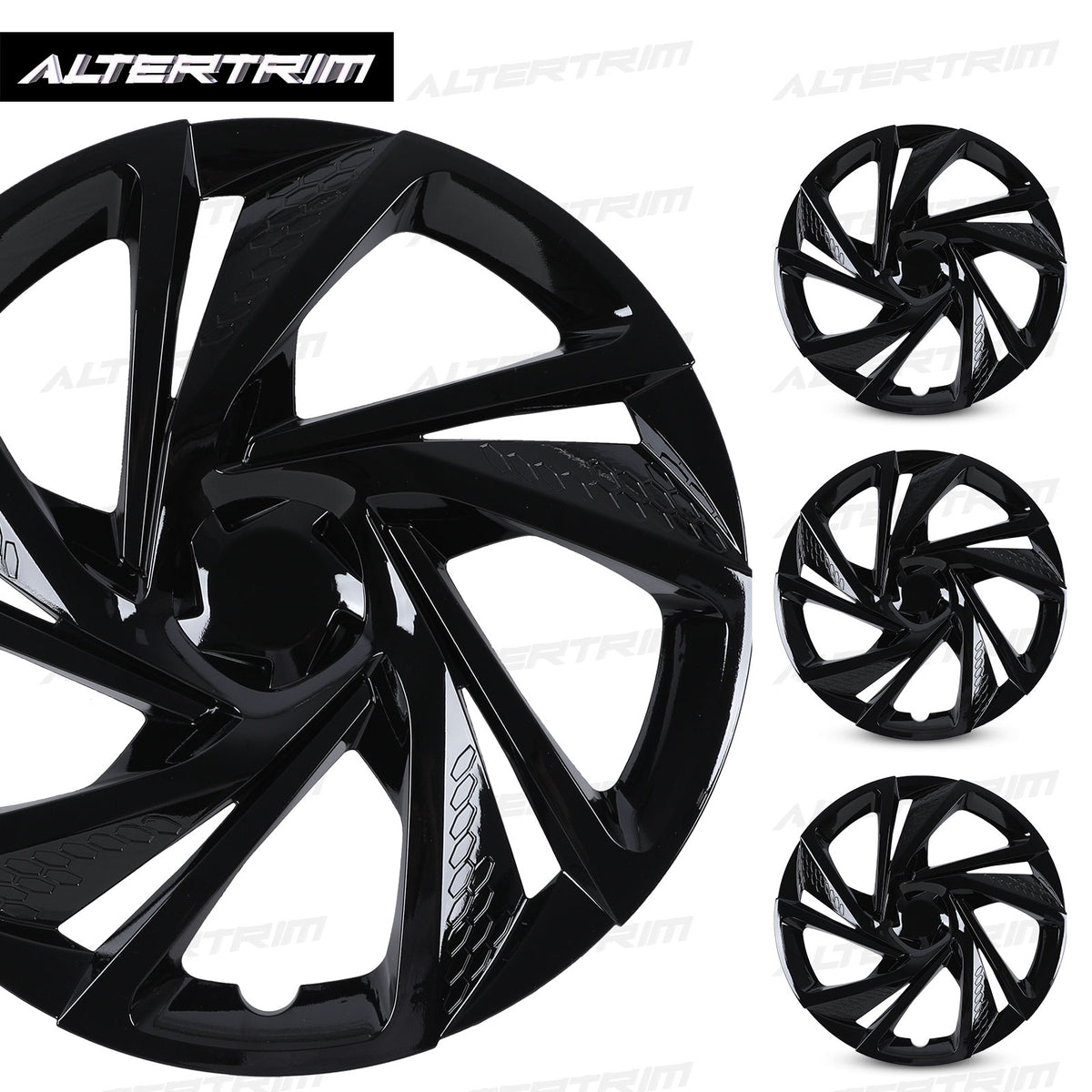16 Inch Wheel Skins for 2017-2023 SUBARU IMPREZA SEDAN/WAGON - Black Lacquer