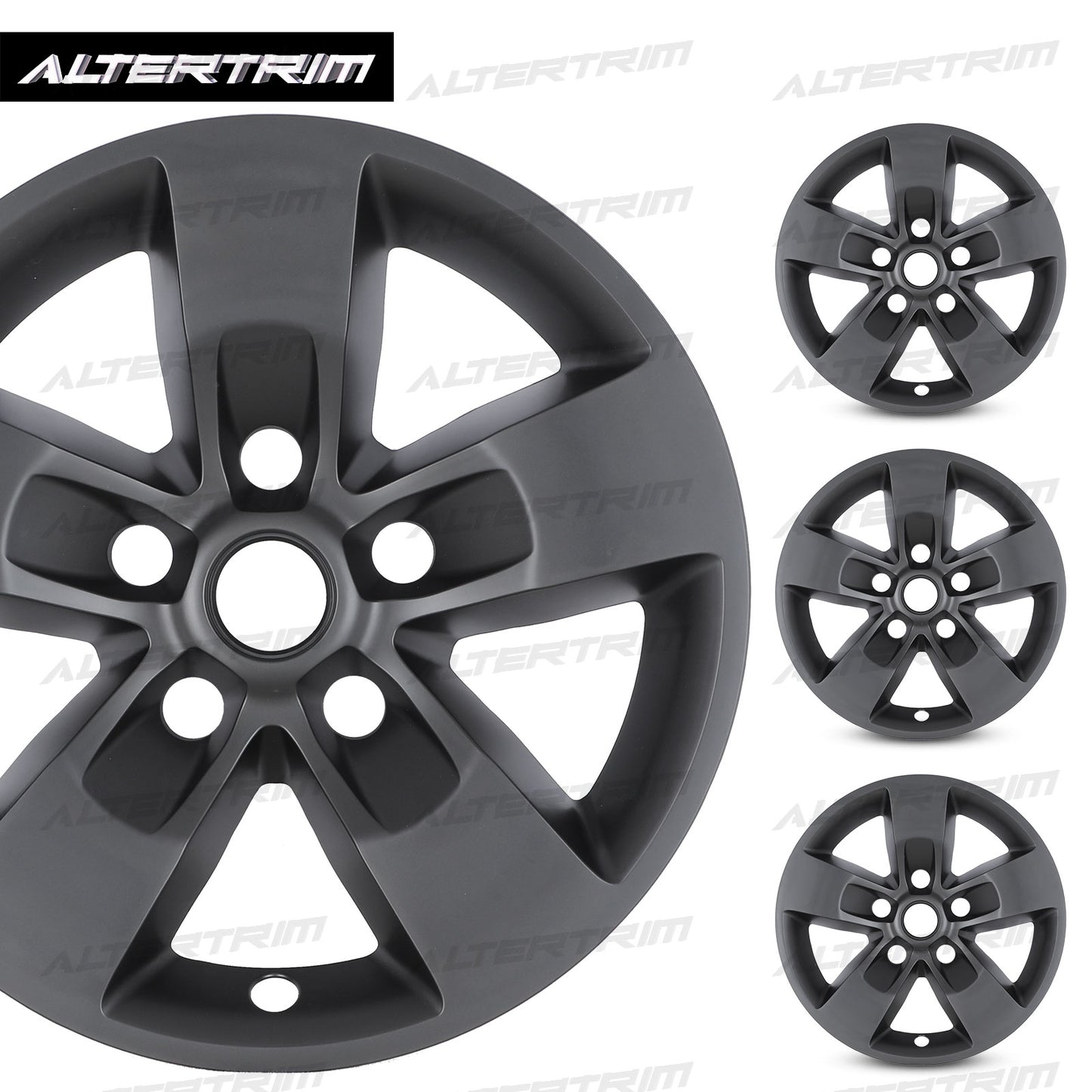 17 Inch Wheel Skins for 2013-2018 Dodge Ram 1500 & 2019-2023 Ram 1500 Classic - Matte Black