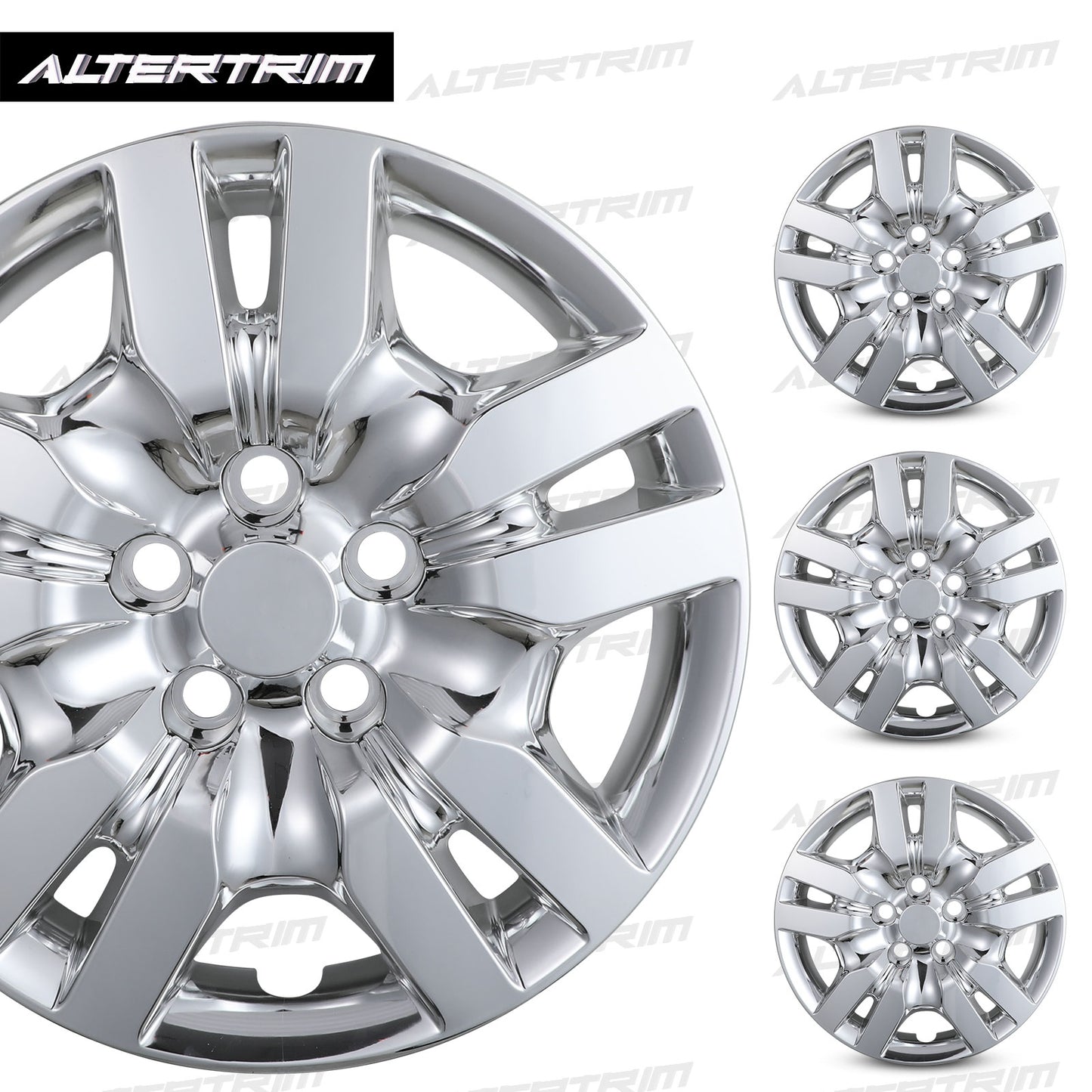16 Inch Wheel Hubcaps for 2007-2012 Nissan Altima Sedan/2008-2009 Nissan Altima Coupe - Chrome