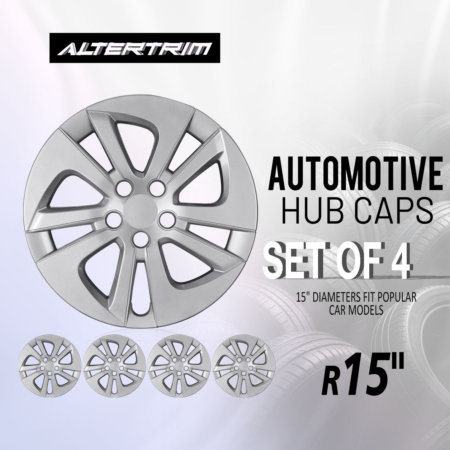15 Inch Wheel Hubcaps for 2016-2022 TOYOTA Prius/ 2020-2024 TOYOTA Corolla - Lacquer