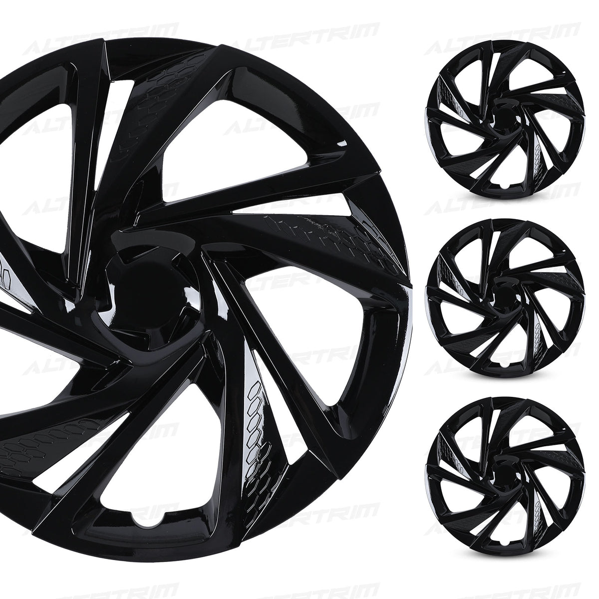 16 Inch Wheel Skins for 2017-2023 SUBARU IMPREZA SEDAN/WAGON - Black Lacquer