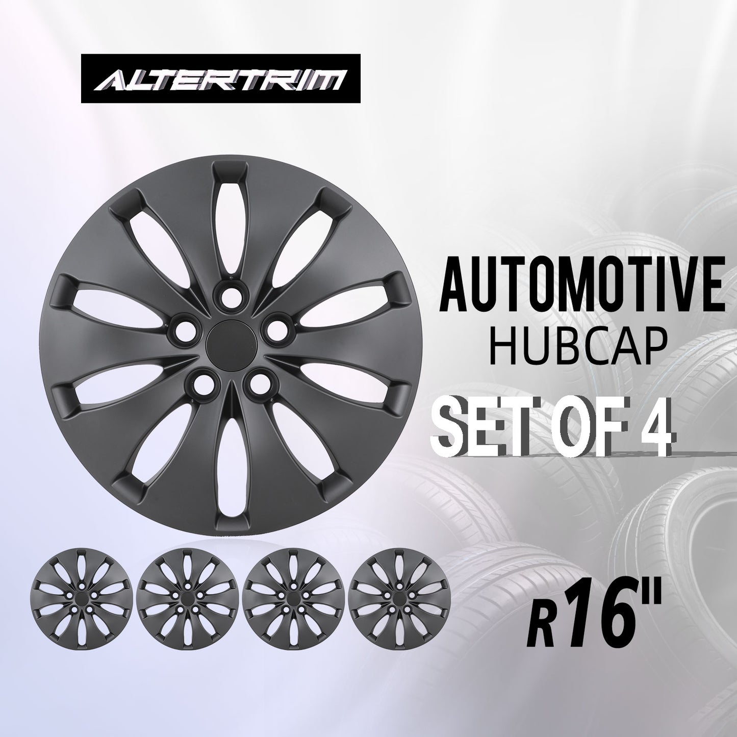 16 Inch Wheel Hubcaps for 2008-2012 Honda Accord Sedan - Matte Black