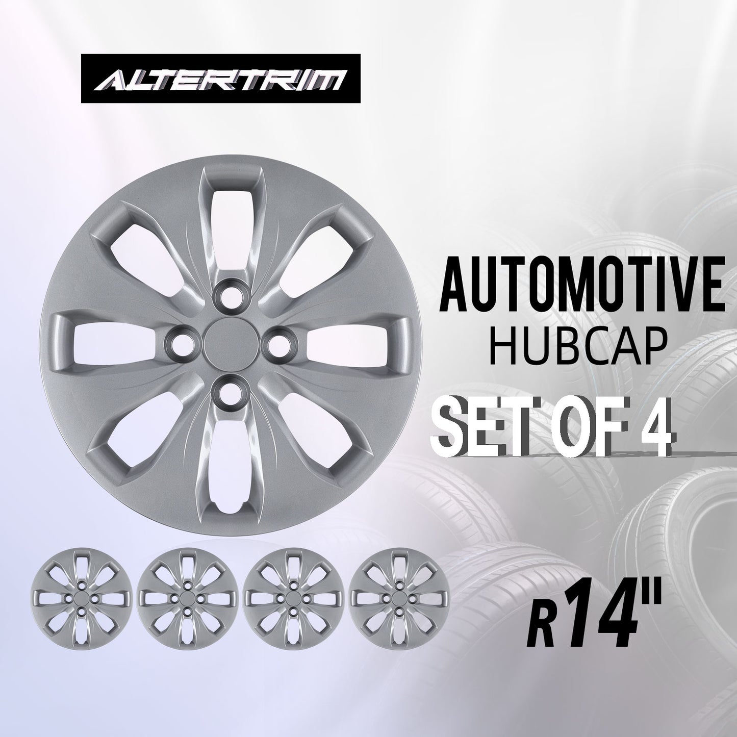 14 Inch Wheel Hubcaps for 2012-2017 Hyundai Accent Hatchback/Sedan - Lacquer