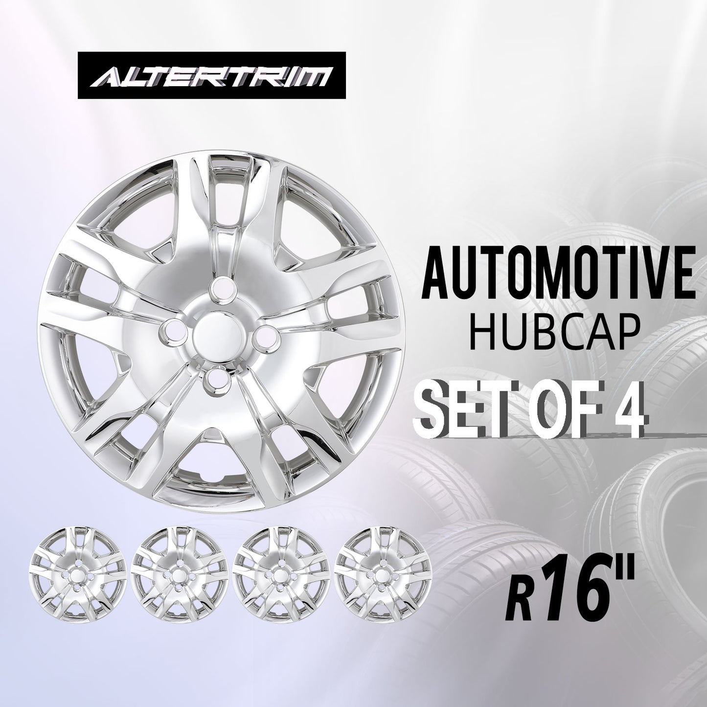 16 Inch Wheel Hubcaps for 2007-2012 Nissan Sentra - Chrome