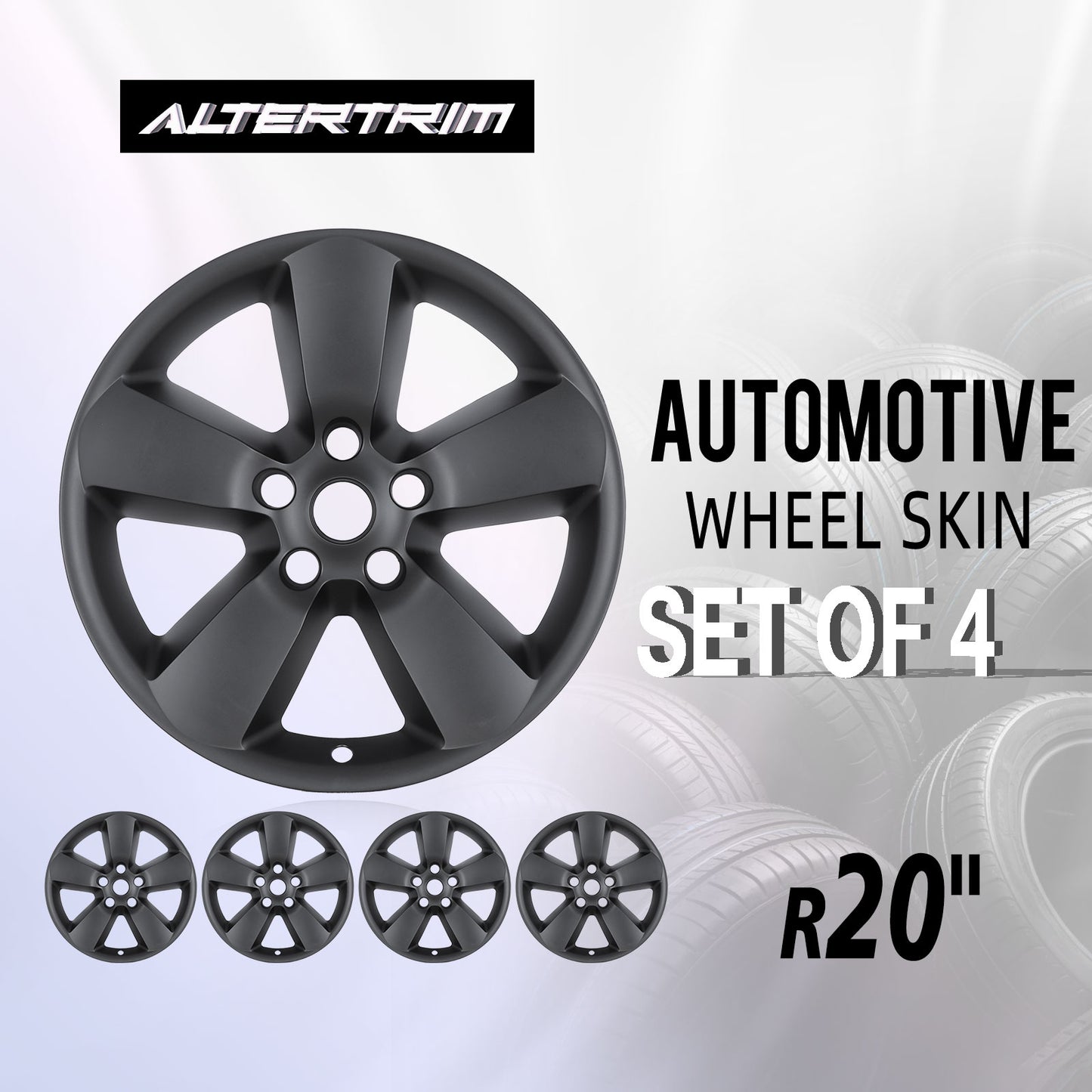 20 Inch Wheel Skins for 13-23 Dodge Ram 1500 Classic - Matte Black