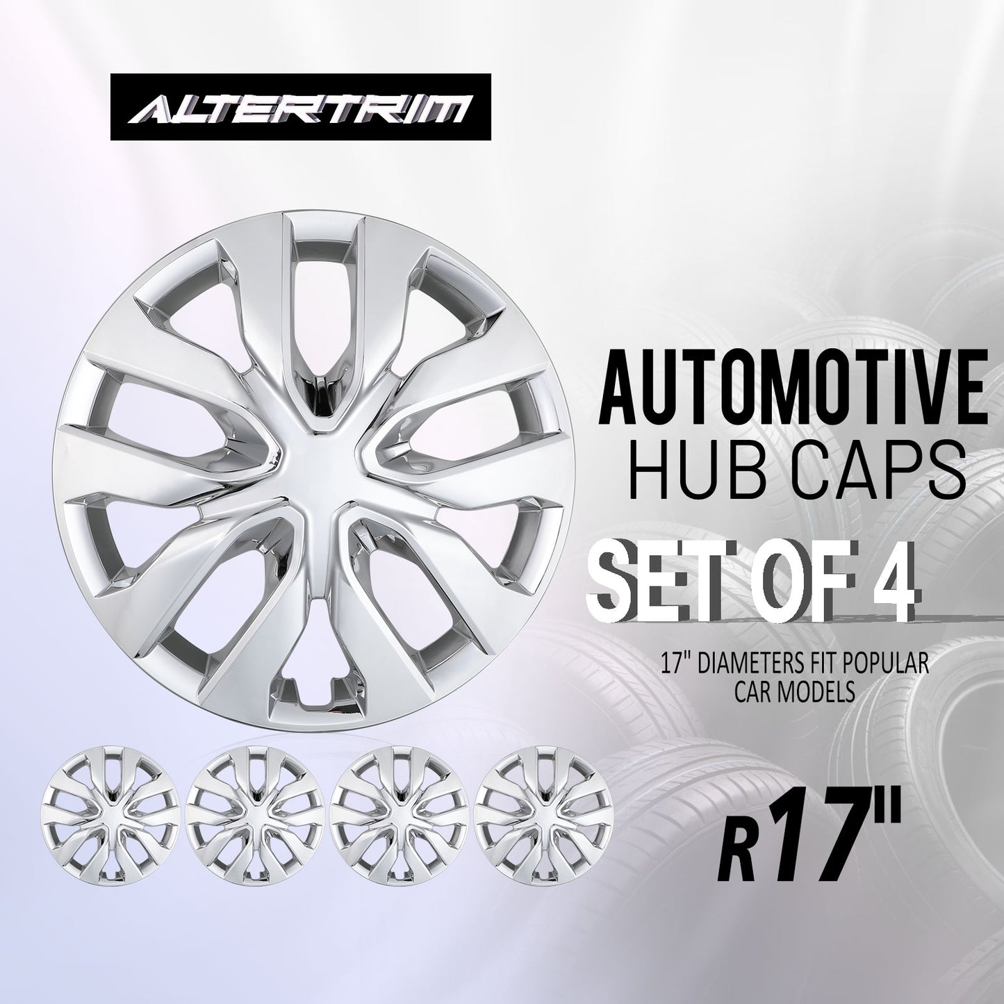 17 Inch Wheel Hubcaps for 2014-2020 Nissan Rogue - Chrom