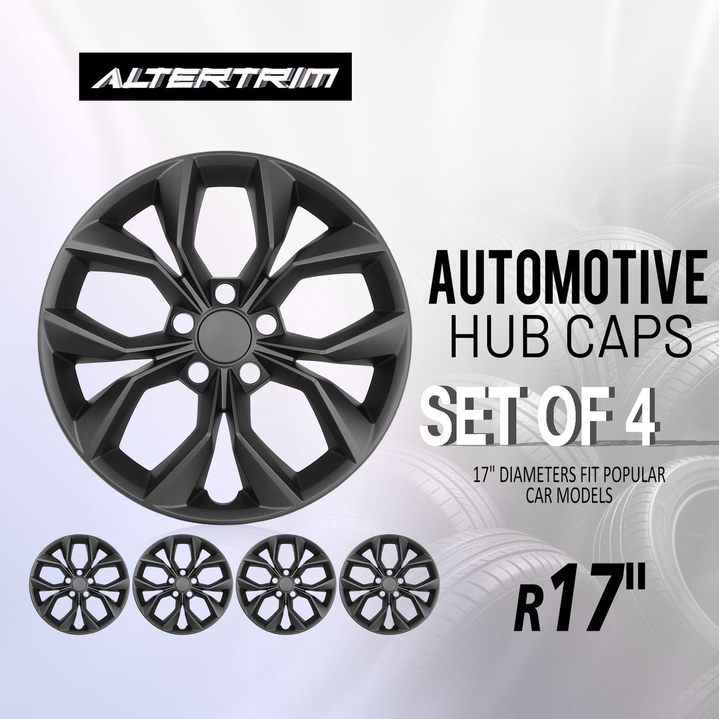 17 Inch Wheel Hubcaps for 2023-2026 Honda CR-V LX - Matte Black