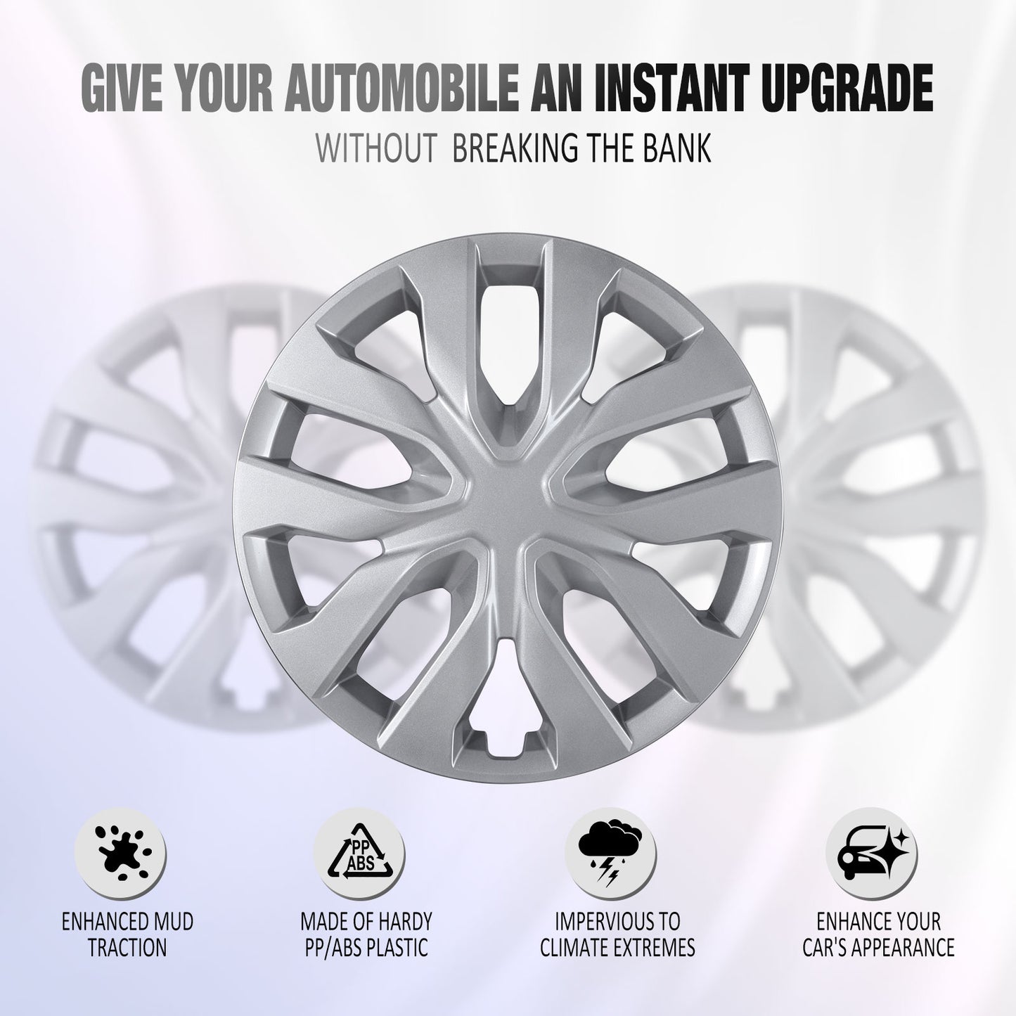 17 Inch Wheel Hubcaps for 2014-2020 Nissan Rogue - Lacquer