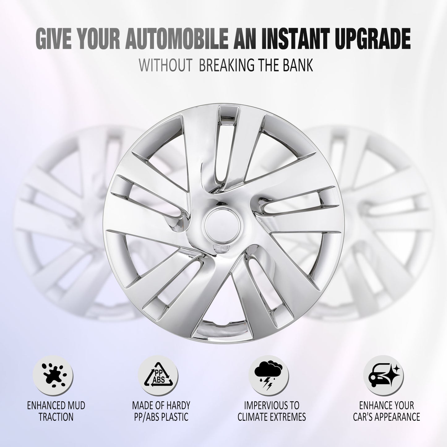15 Inch Wheel Hubcaps for 2013-2021 Nissan NV200 - Chrome