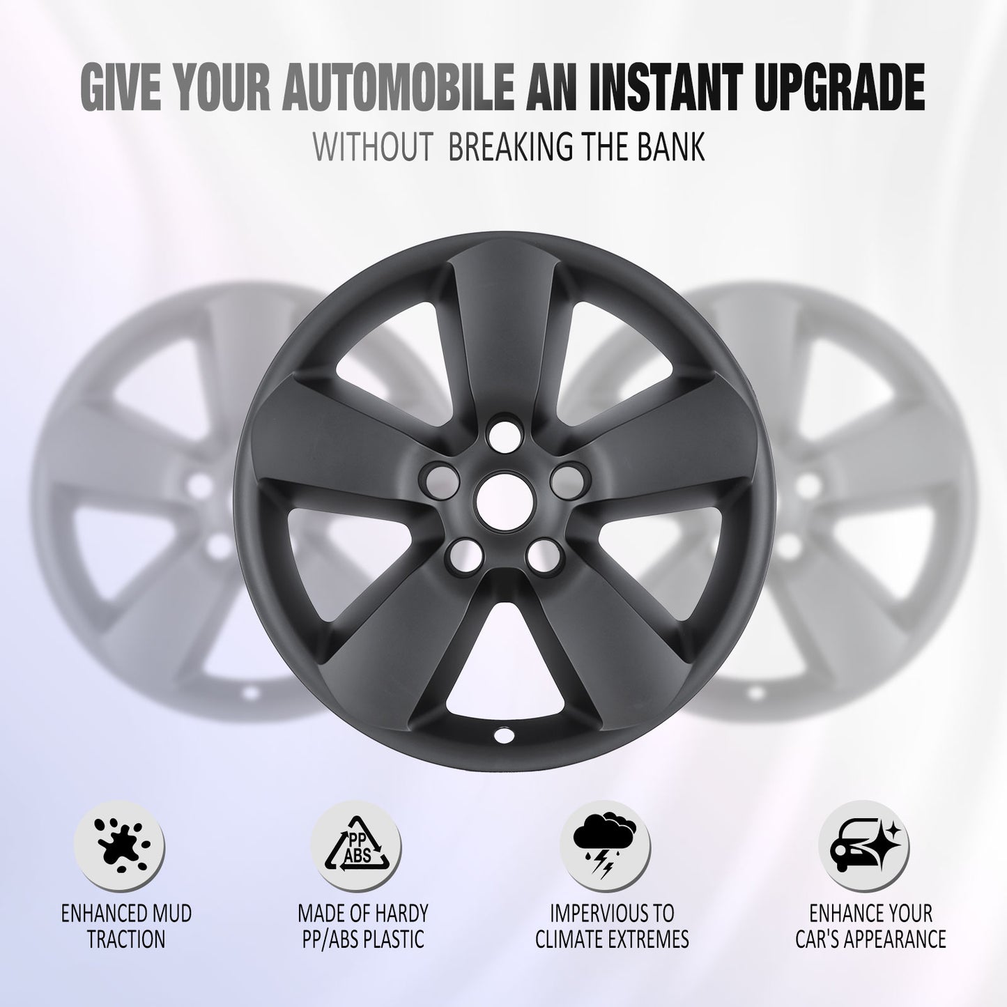 20 Inch Wheel Skins for 13-23 Dodge Ram 1500 Classic - Matte Black