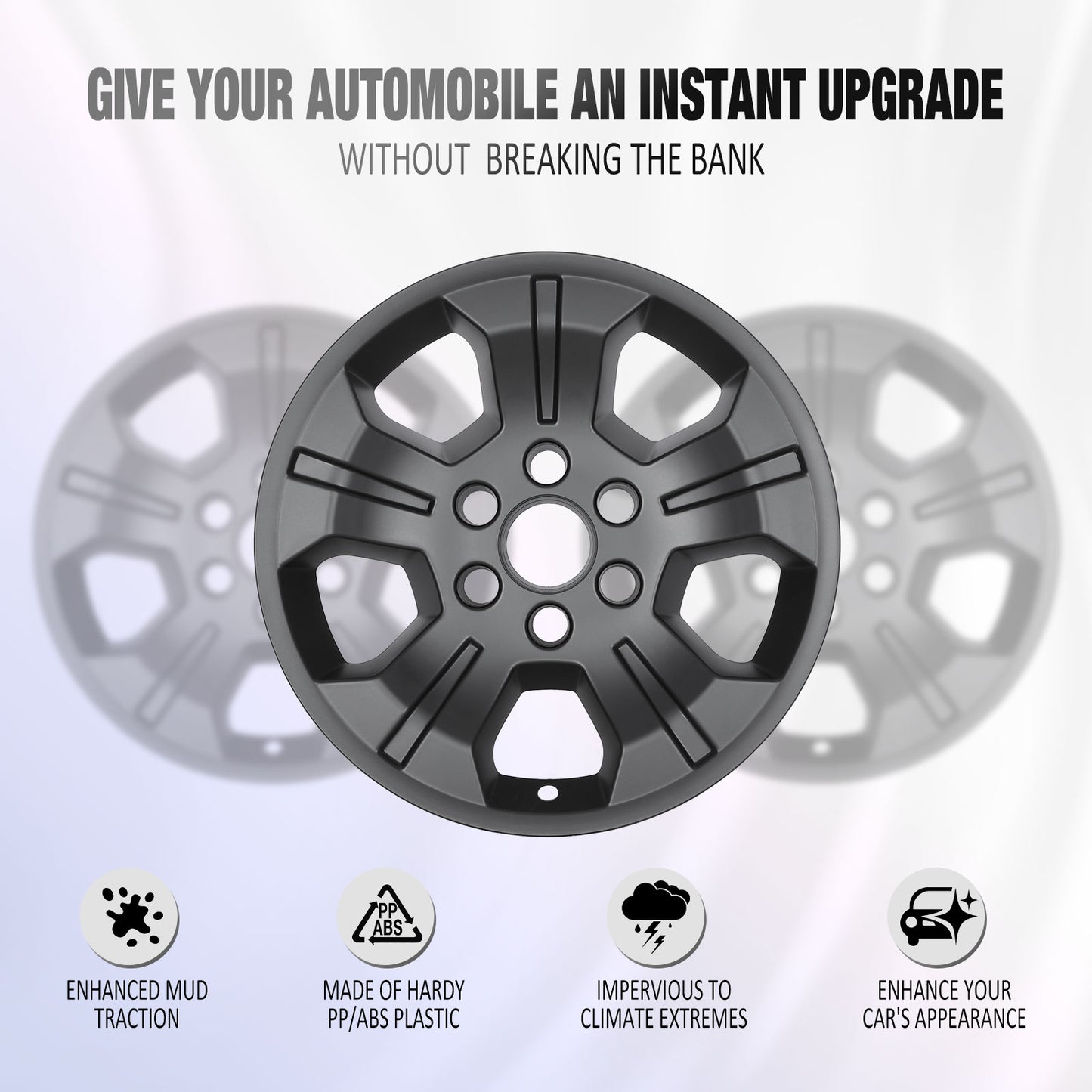18 Inch Wheel Skins for 2014-2019 Chevy Silverado 1500 - Matte Black