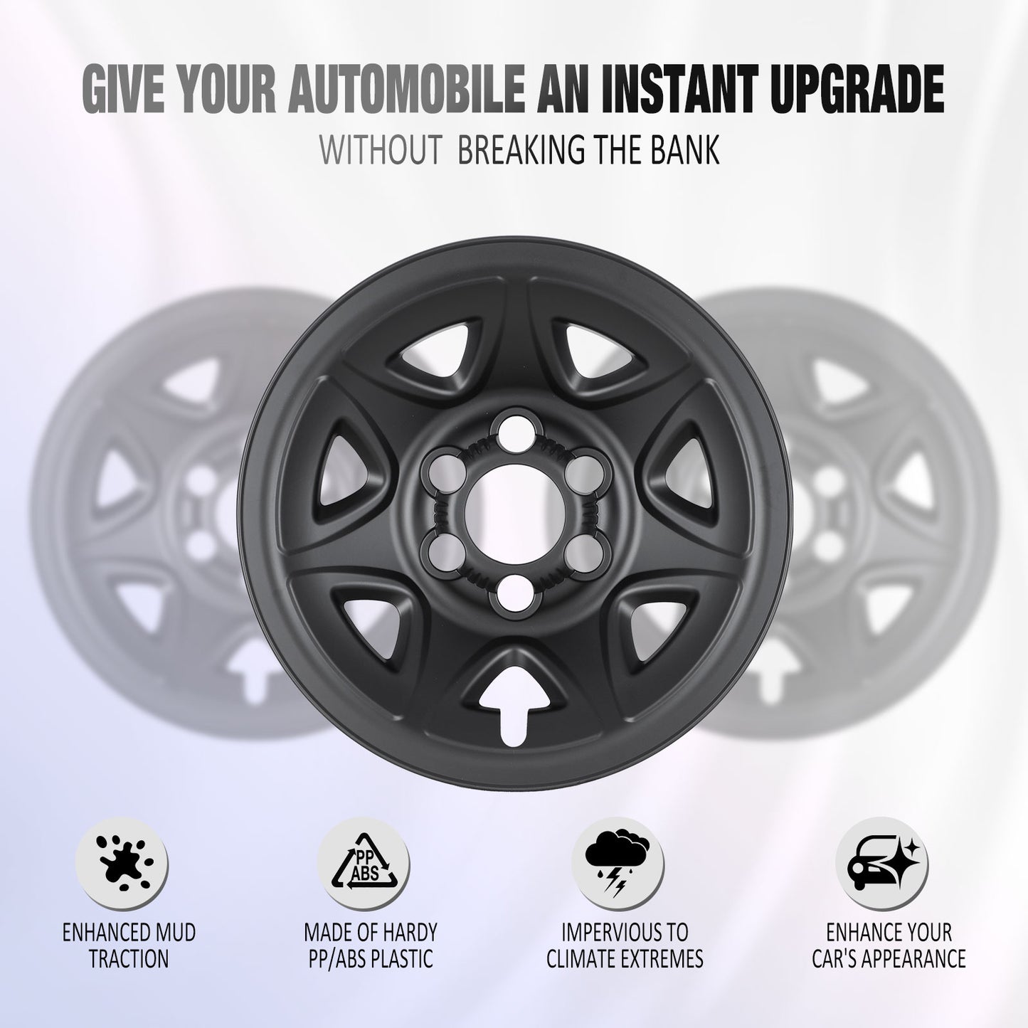 17 Inch Wheel Skins for 14-19 Chevy Silverado GMC Sierra 1500 - Matte Black