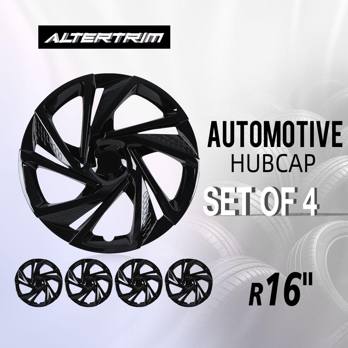 16 Inch Wheel Skins for 2017-2023 SUBARU IMPREZA SEDAN/WAGON - Black Lacquer