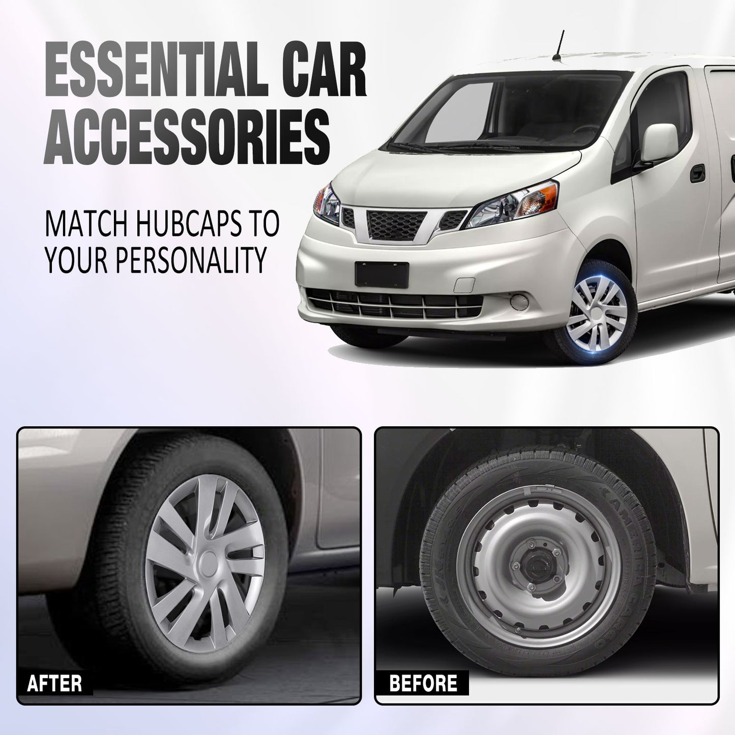 15 Inch Wheel Hubcaps for 2013-2021 Nissan NV200 - Lacquer