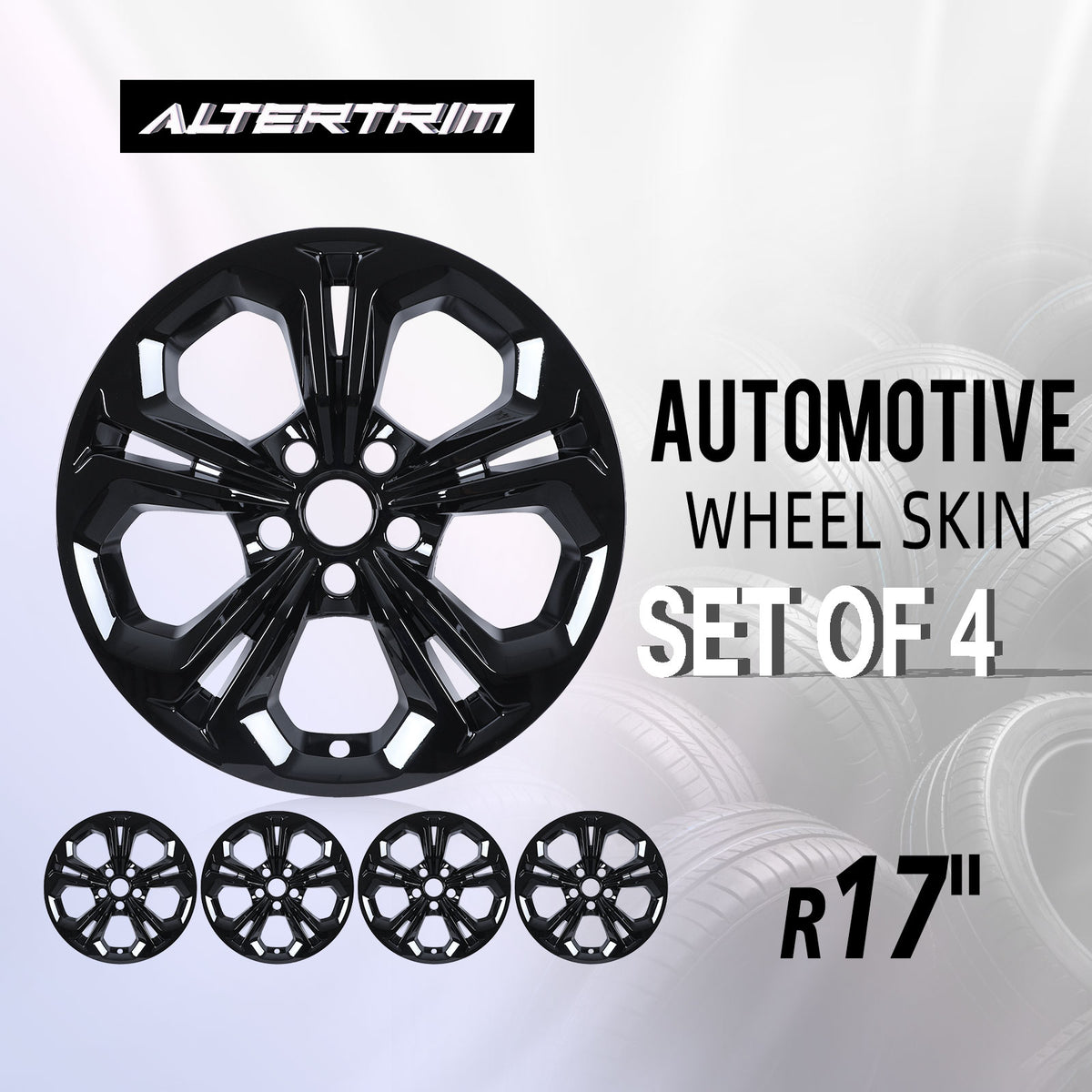 17 Inch Wheel Skins for 2023-2026 Honda Accord - Black Lacquer
