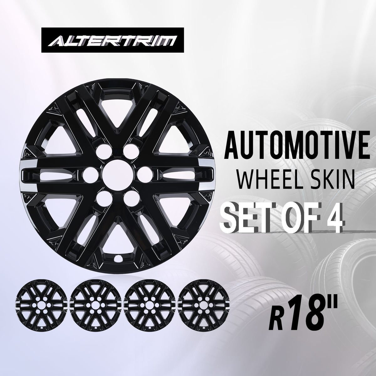 18 Inch Wheel Skins for 2022-2026 TOYOTA TUNDRA/2023-2026 Toyota Sequoia - Black