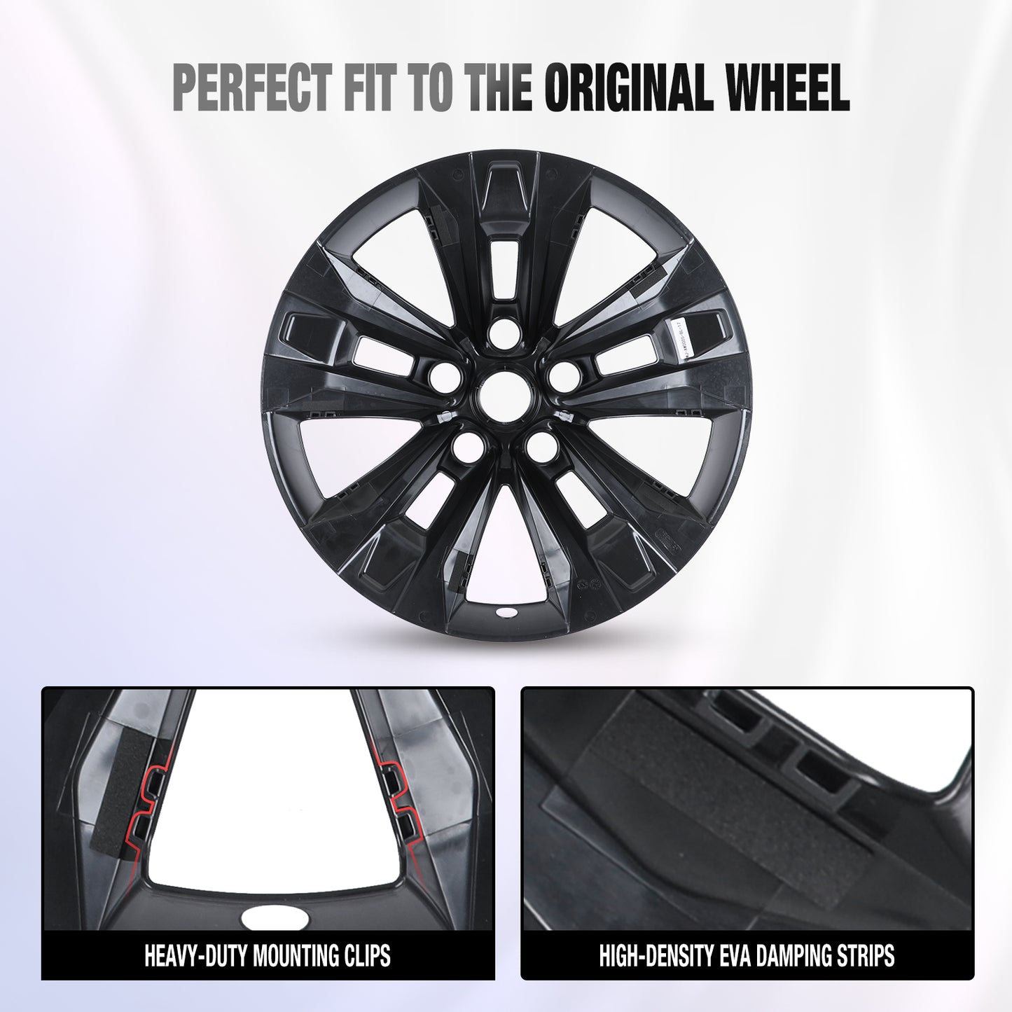 17 Inch Wheel Skins for 2025-2026 Chevrolet Equinox LT - Black Lacquer