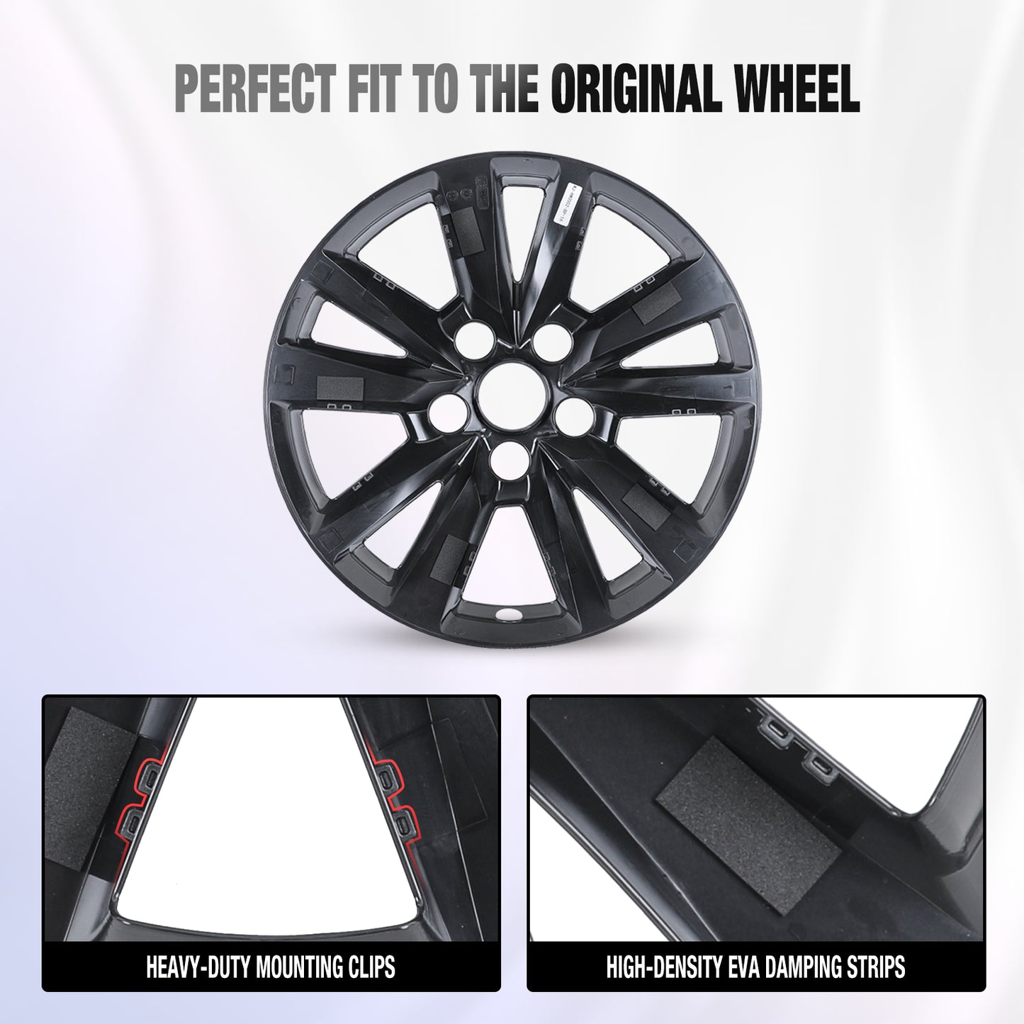 16 Inch Wheel Skins for 2025-2026 Toyota Camry Hybrid LE model - Matte Black