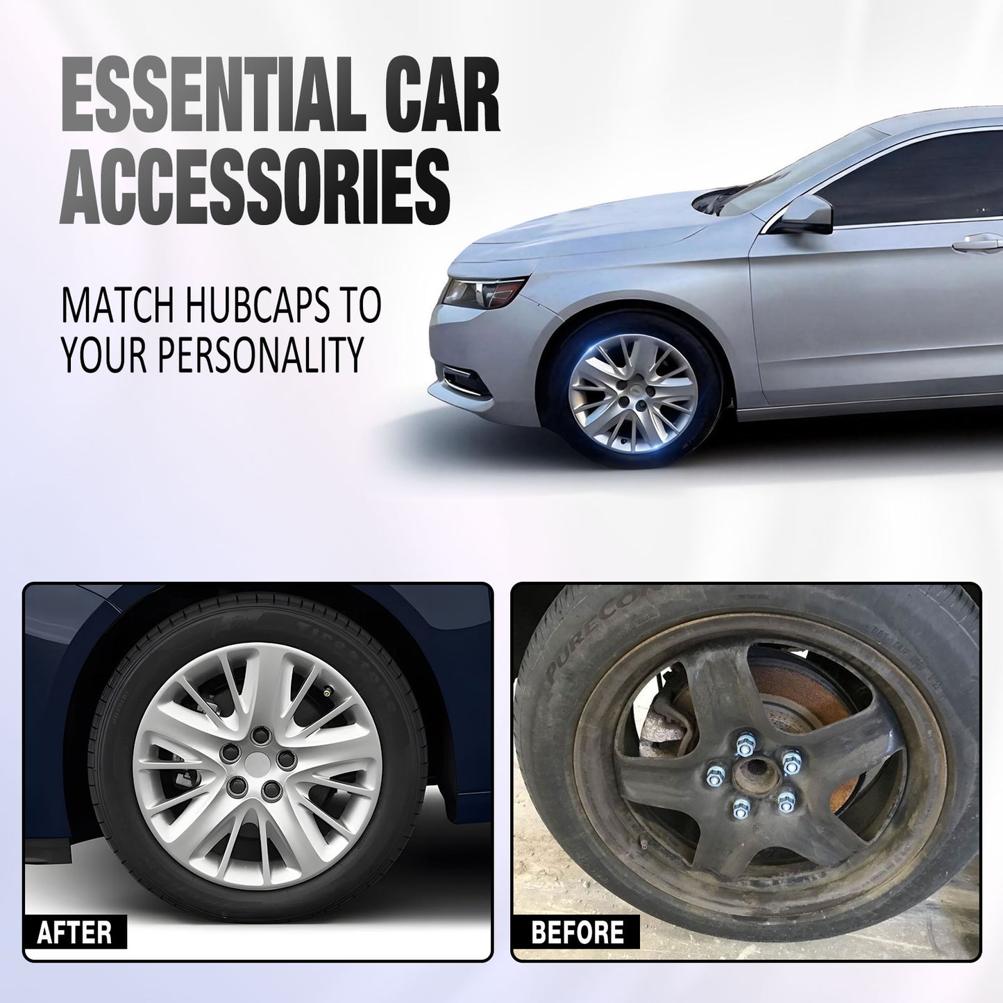 18 Inch Wheel Hubcaps for 2014-2020 Chevy Impala - Lacquer