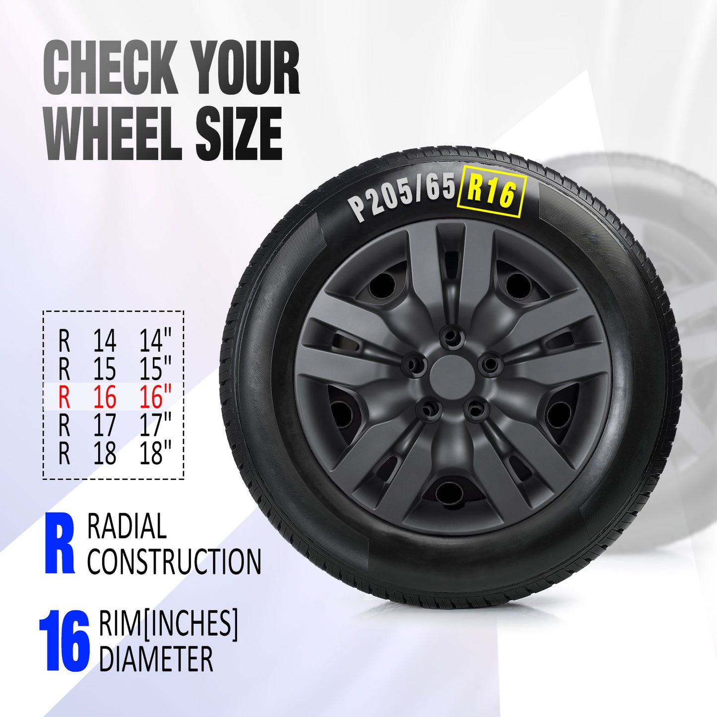 16 Inch Wheel Hubcaps for 2007-2012 Nissan Altima Sedan/2008-2009 Nissan Altima Coupe - Matte Black