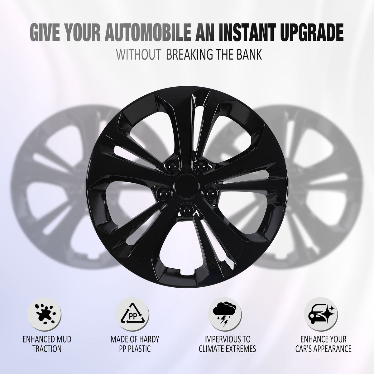 17 Inch Wheel Skins for 2024-2025 Chevy Trax - Black