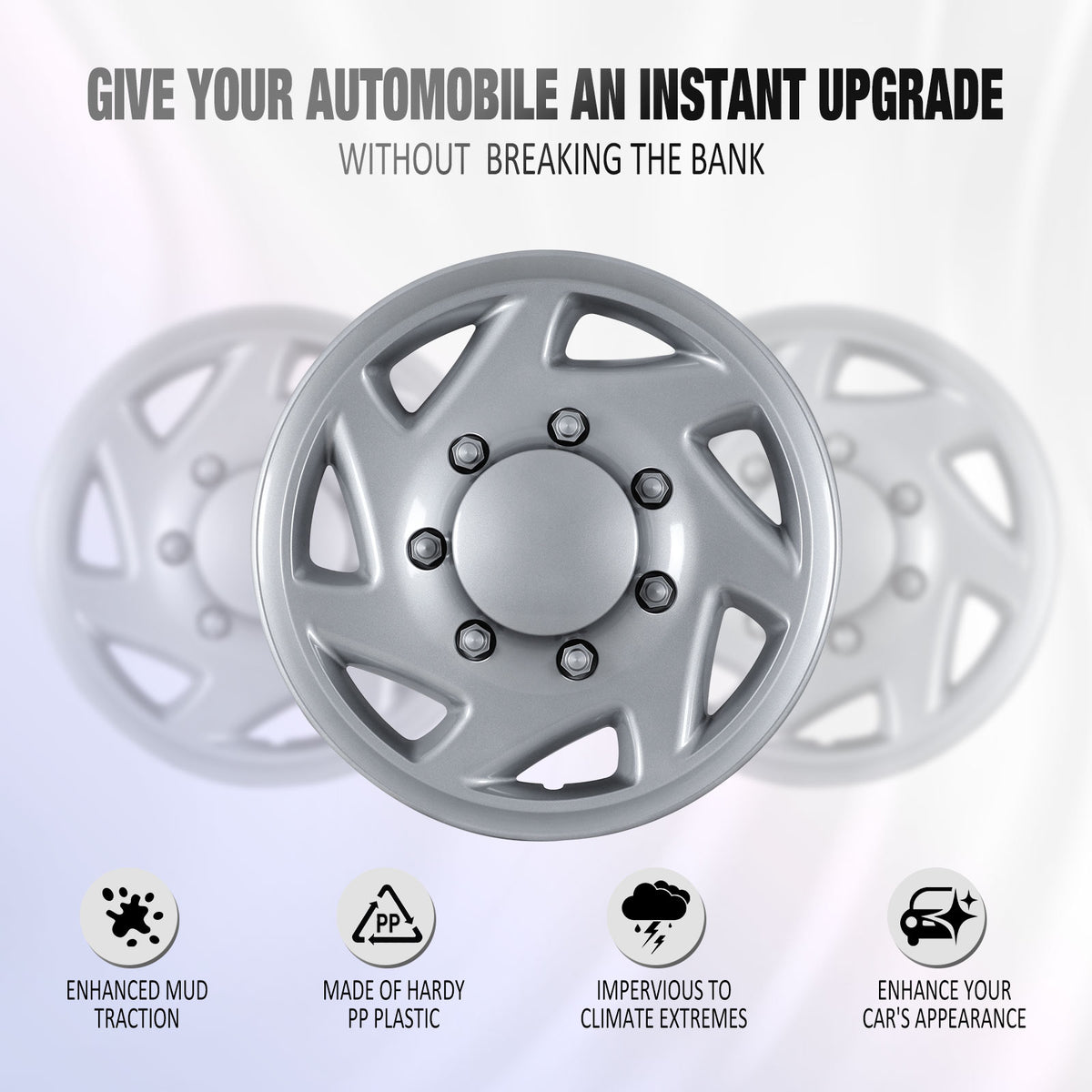 16 Inch Wheel Skins for 1992-2014 Ford E Series Van - Lacquer