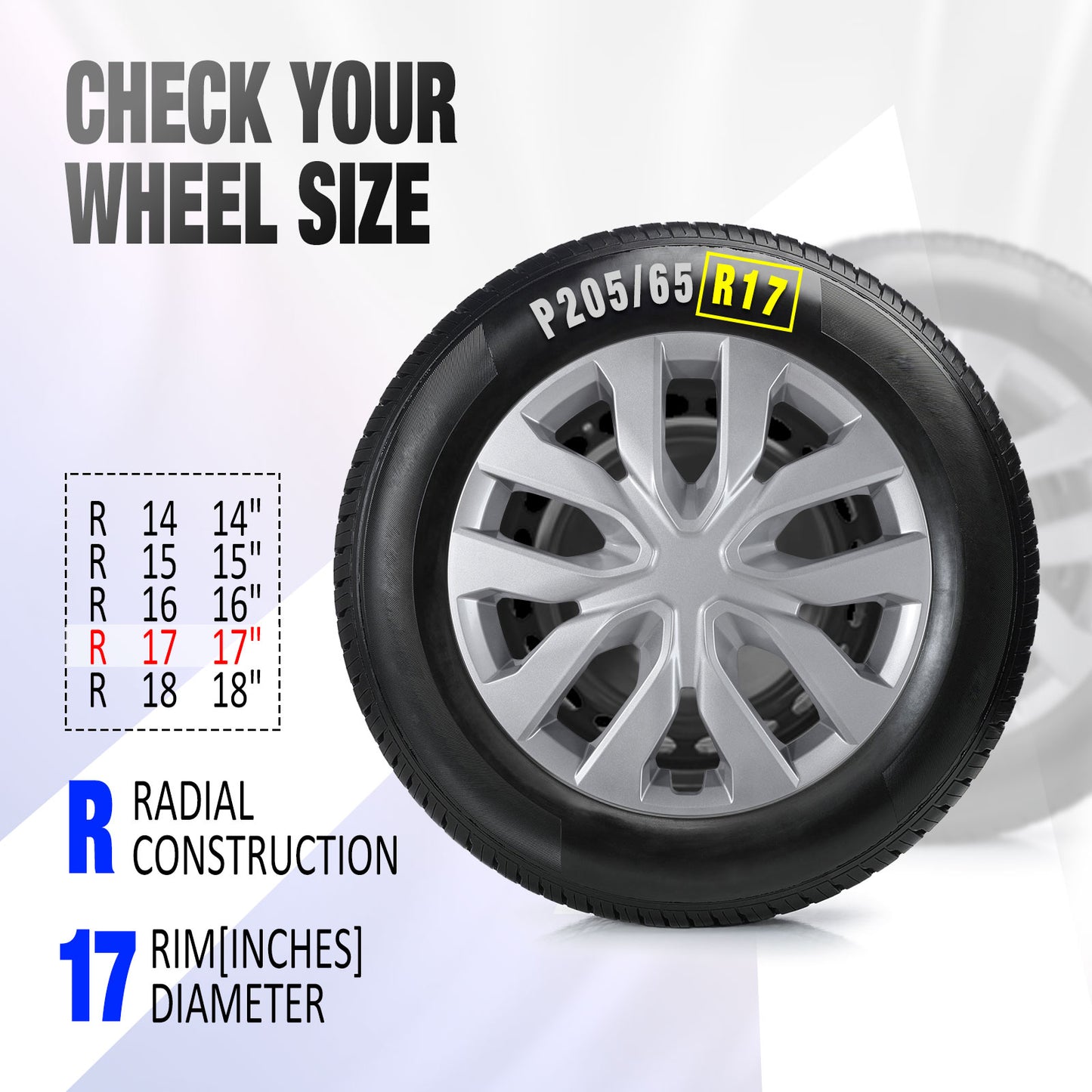 17 Inch Wheel Hubcaps for 2014-2020 Nissan Rogue - Lacquer