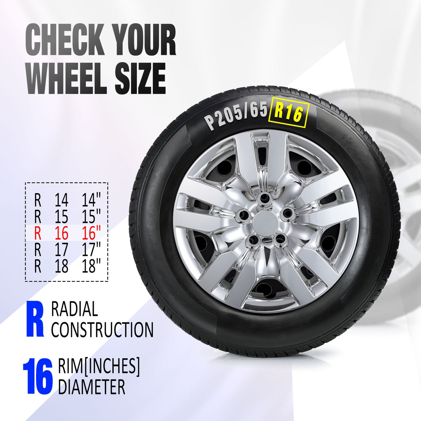 16 Inch Wheel Hubcaps for 2007-2012 Nissan Altima Sedan/2008-2009 Nissan Altima Coupe - Chrome