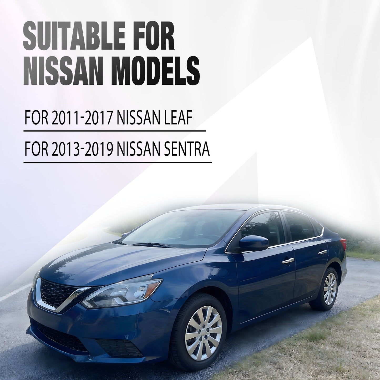 16 Inch Wheel Hubcaps for 2011-2017 Nissan Leaf/ 2013-2019 Nissan Sentra - Black Lacquer & White Lacquer